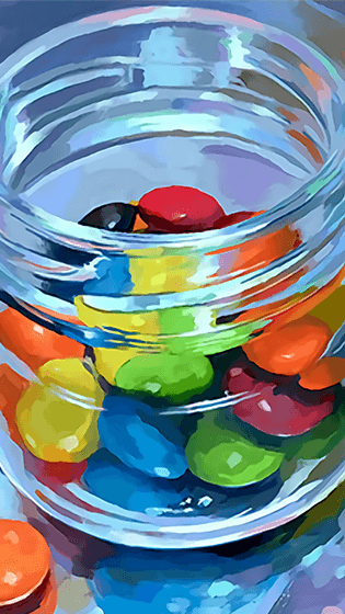 アクリルガッシュ絵の具塗りを再現できる！