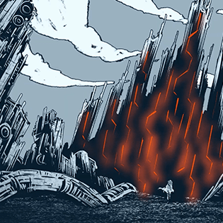 シンプルモードで描くSF背景