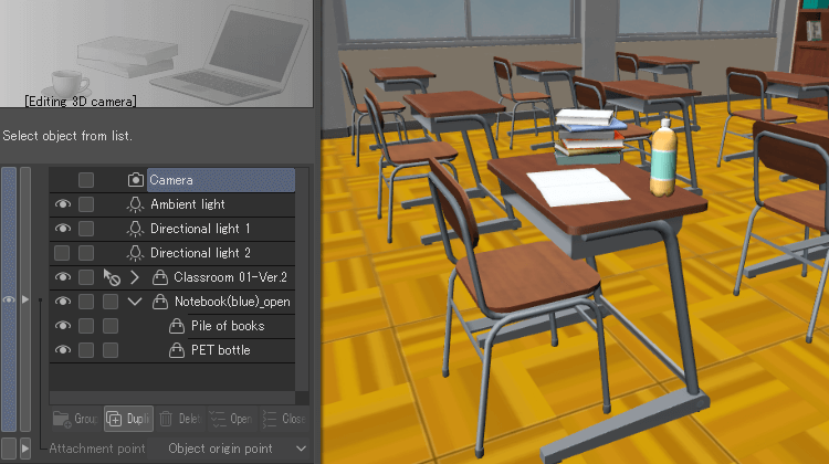 Optimisation de la gestion des modèles 3D dans la Liste des objets