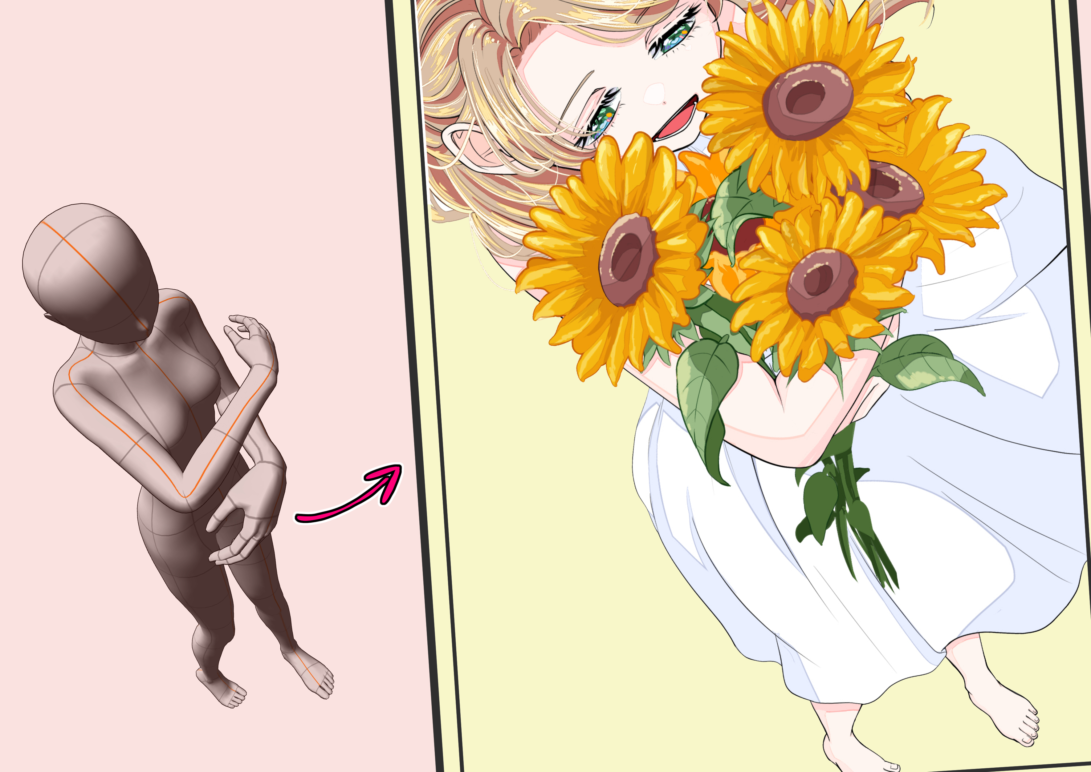 Use 3D Models to Save Time & Draw Characters in Difficult Poses by