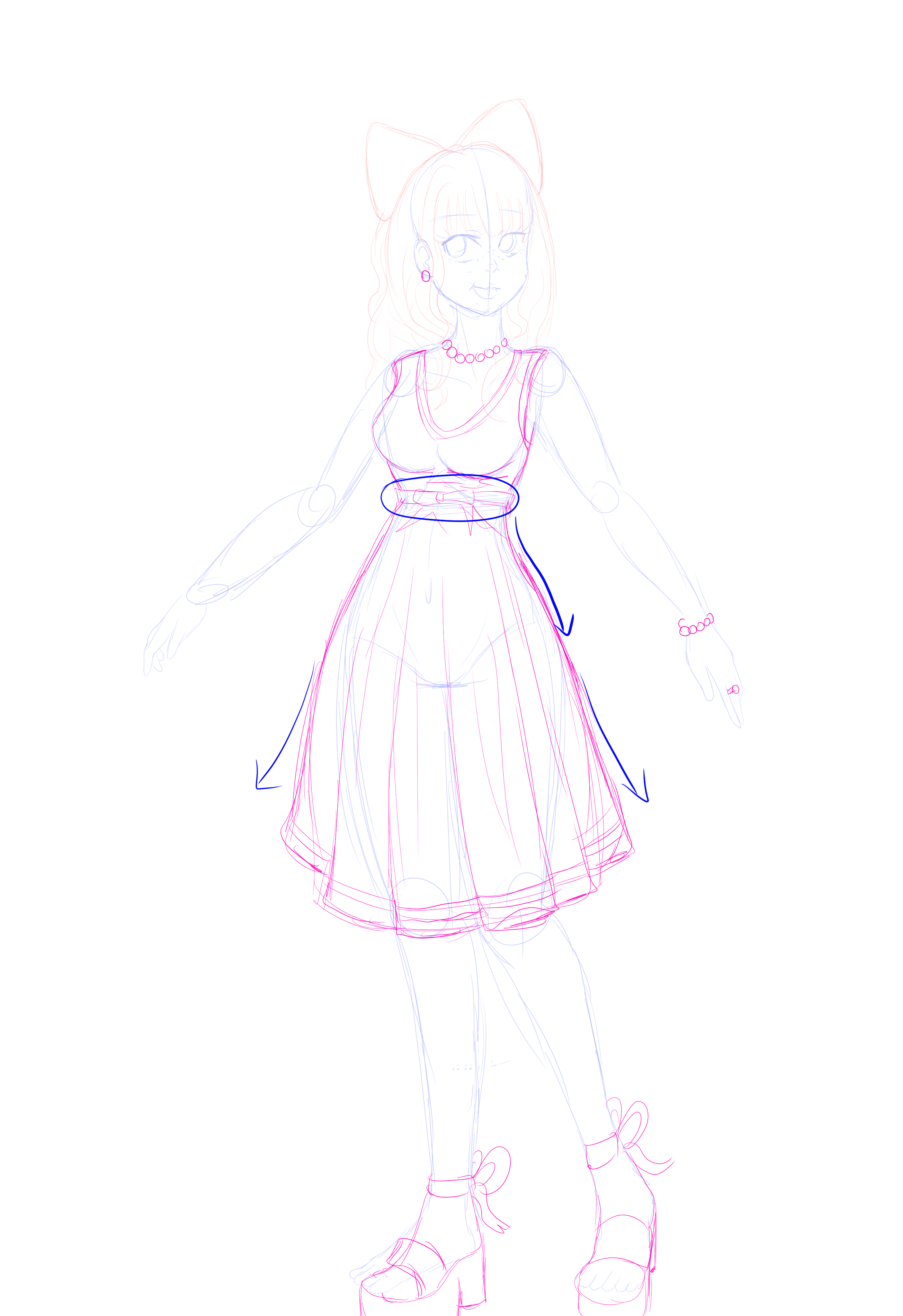 How to draw shop a flowy dress