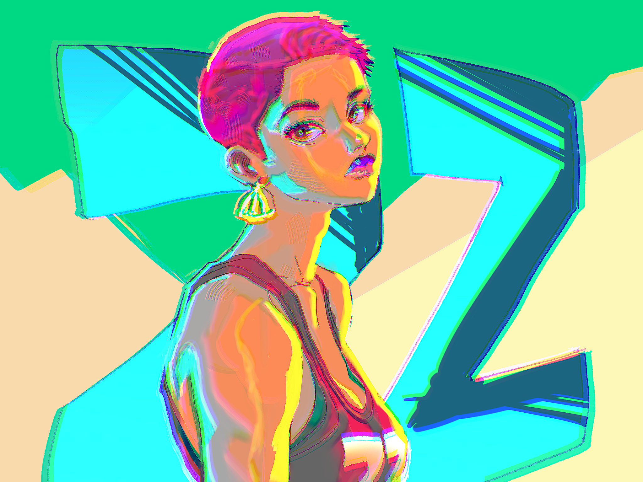 Let's have a bold colorful illustration creation process by
