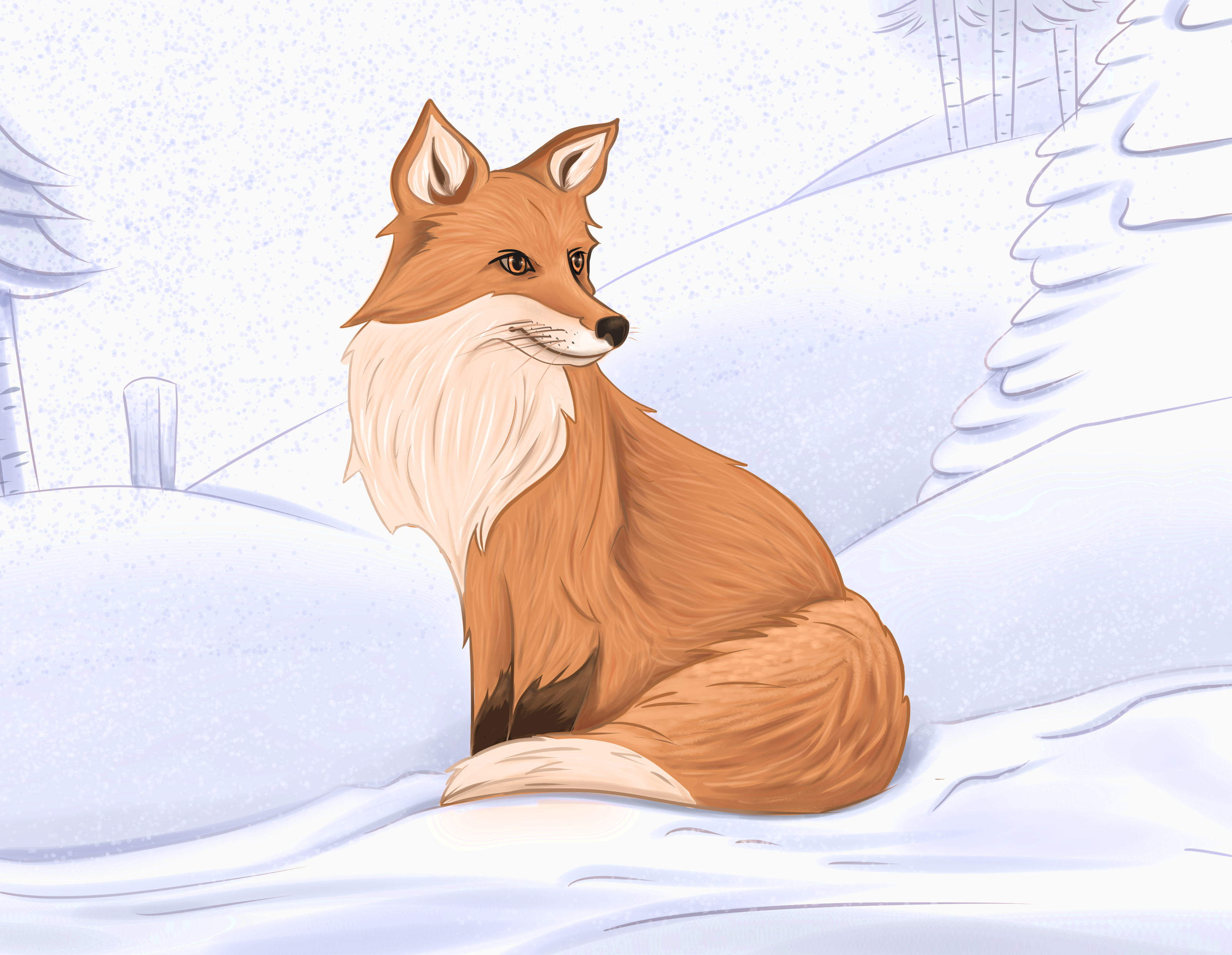 How To Draw A Fox In A Winter Scene By Katieb Clip Studio Tips