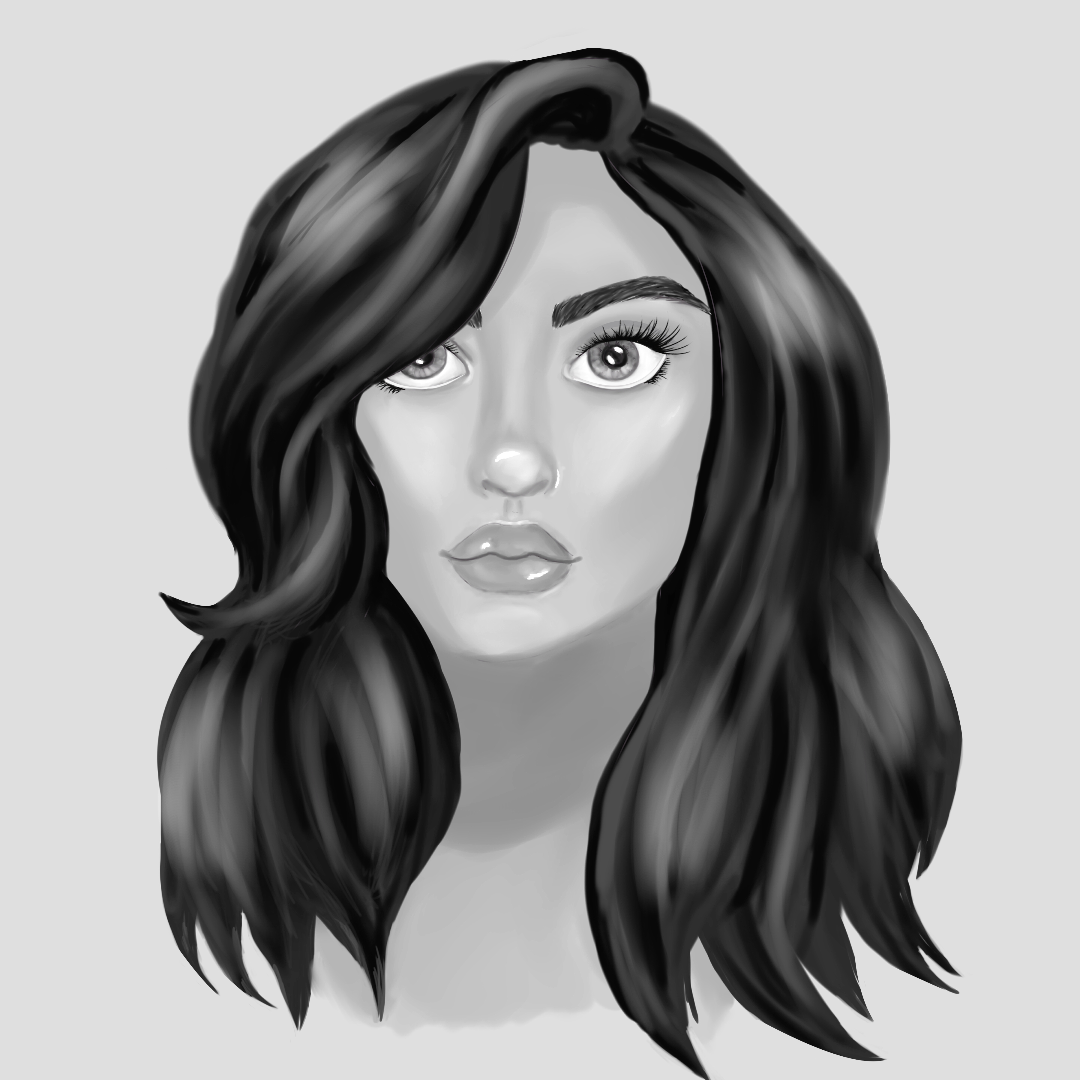 grayscale painting