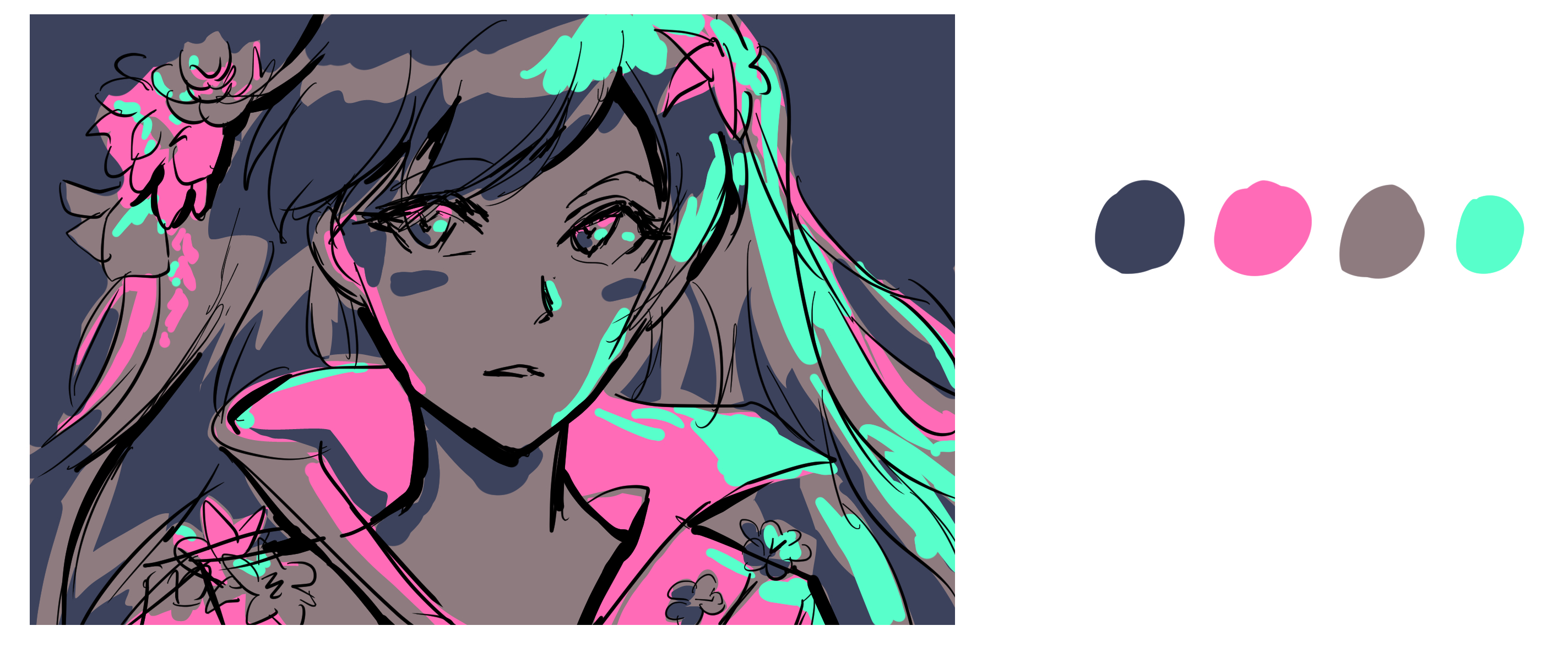 チュートリアル】ポップアート風アニメイラストの描き方