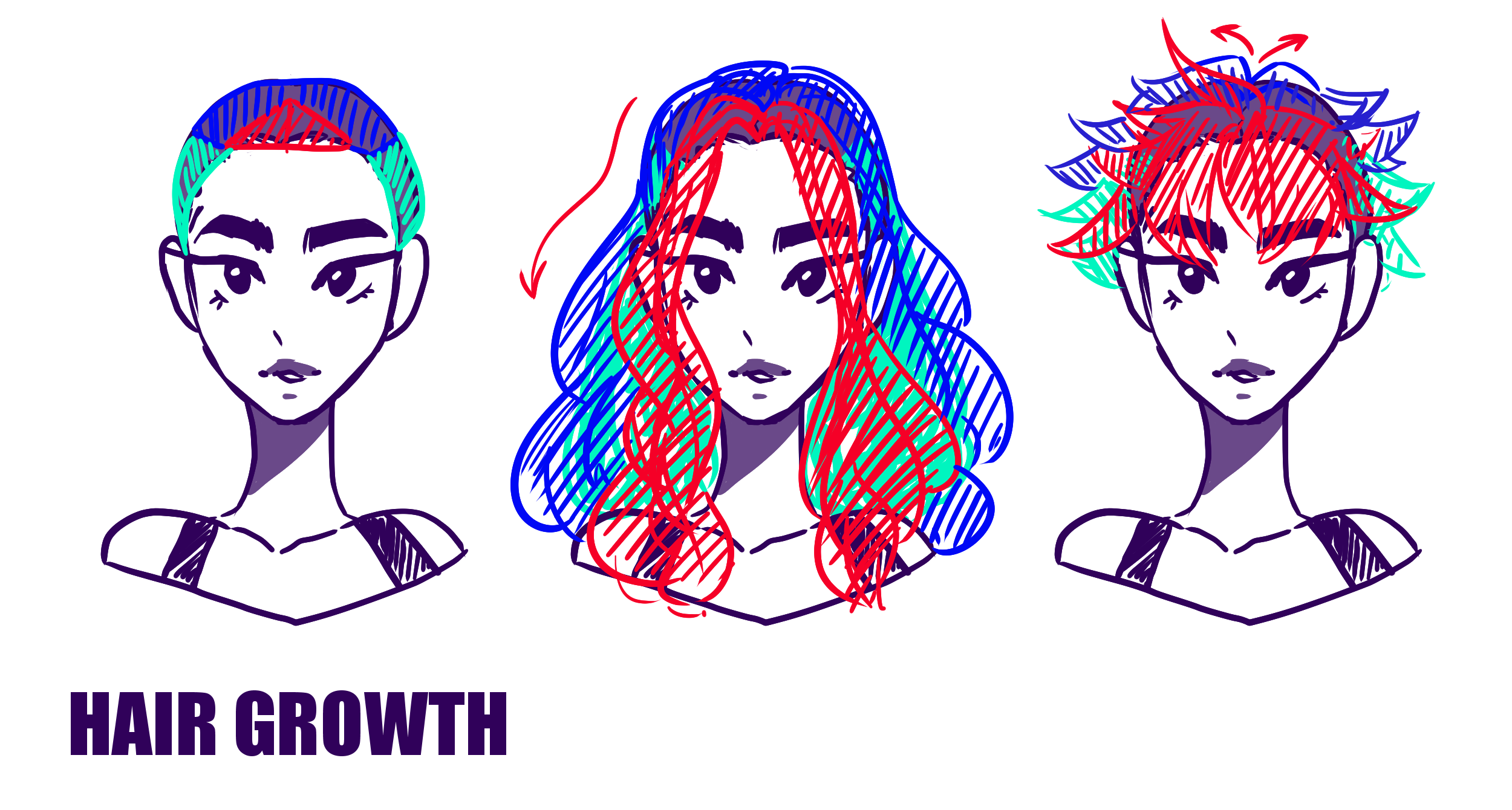 キャラクターに合った髪の描き方 By Zarinaabzalilova Clip Studio Tips