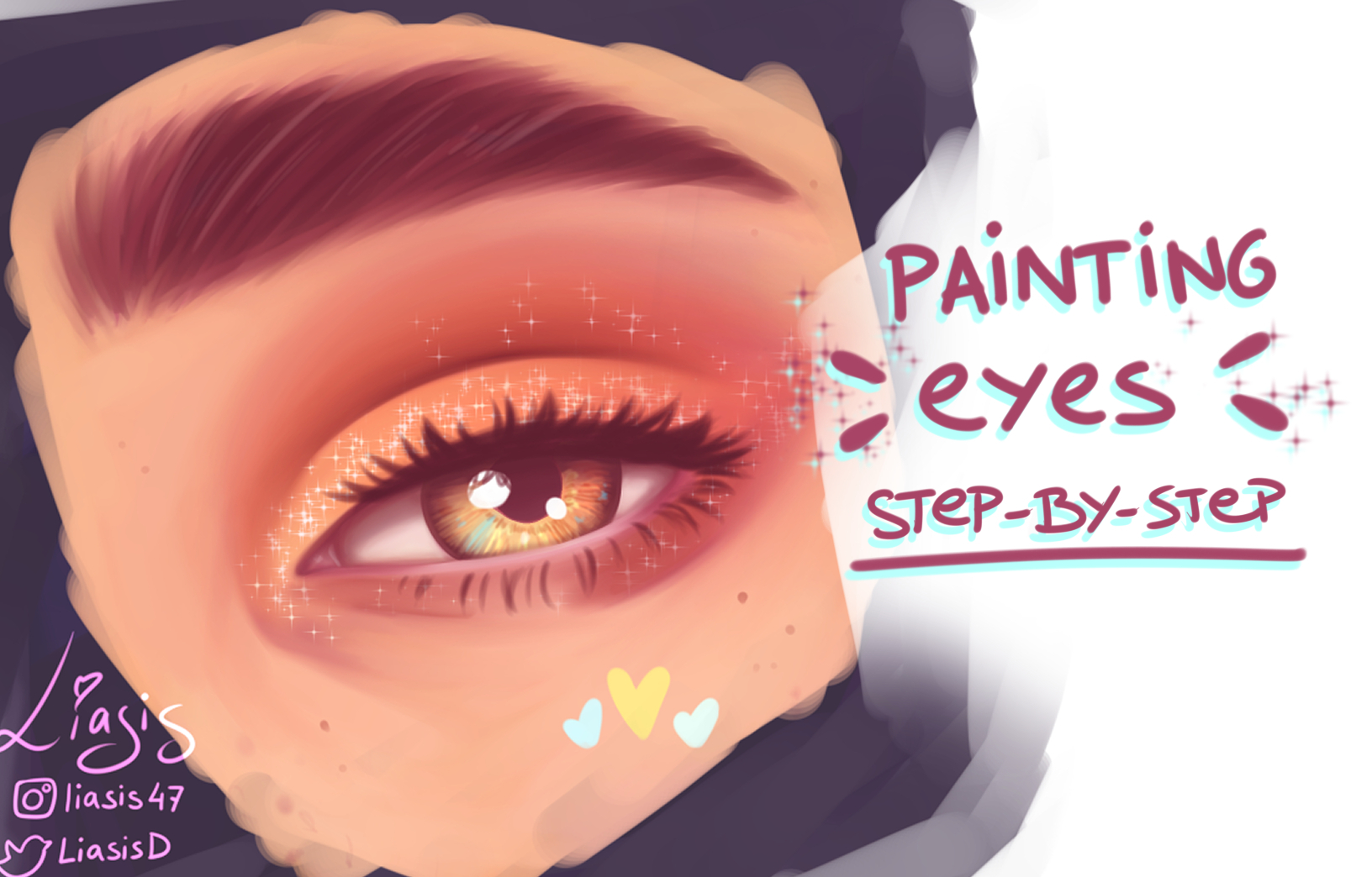 Painting Eyes Step by Step EXTRA Eyebrows and Makeup by Liasis