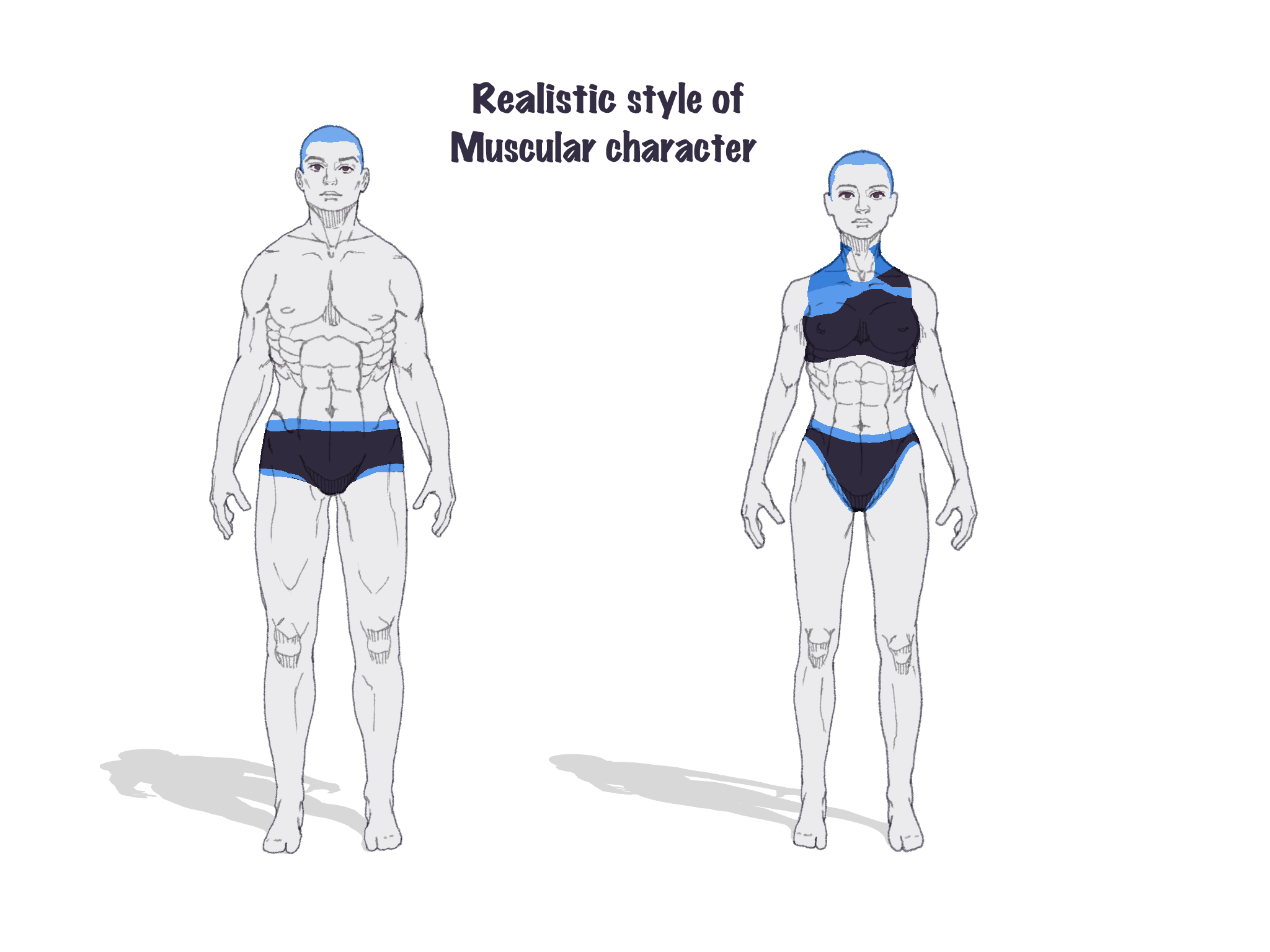 筋肉質なキャラクターを作成するのに役立つ簡単な研究 by