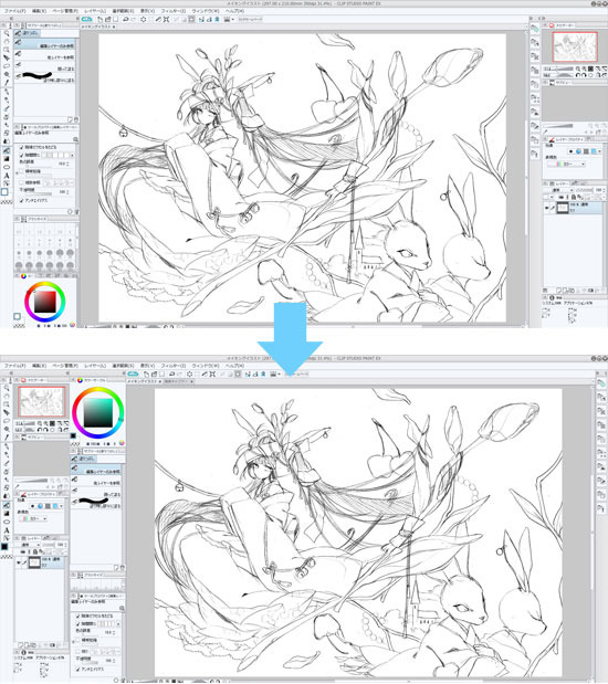 3 ラフ調整 プロのイラストメイキング しきみ 3 By Clipstudioofficial Clip Studio Tips