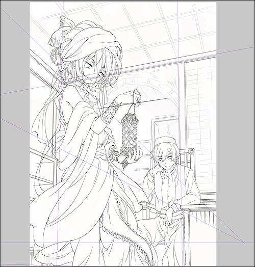 5. 背景描线 “专业的插画制作：kona #5” 作者 ClipStudioOfficial - 绘画技巧 | CLIP STUDIO TIPS