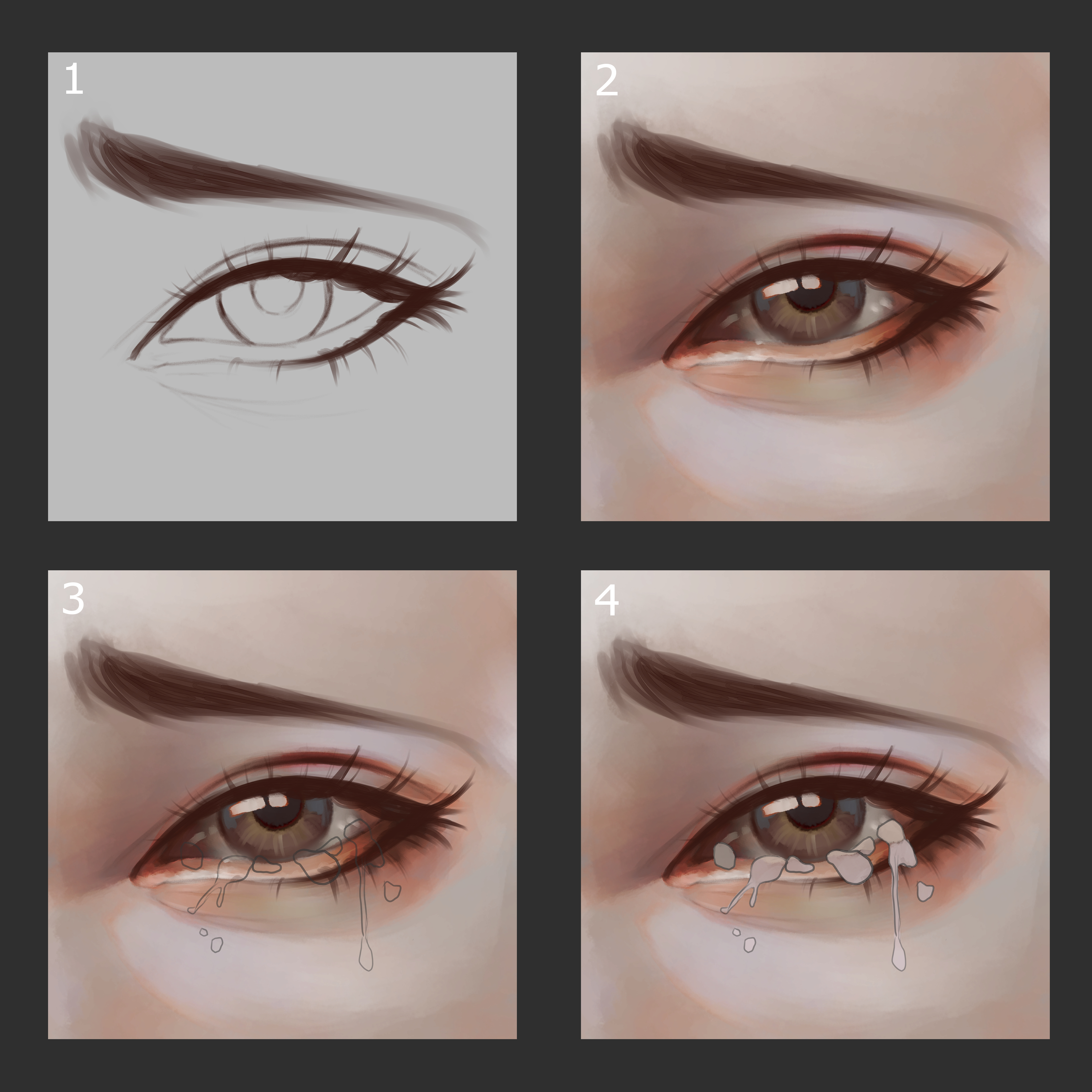 Pintura digital - ojos  Eye drawing tutorials, Anime drawings