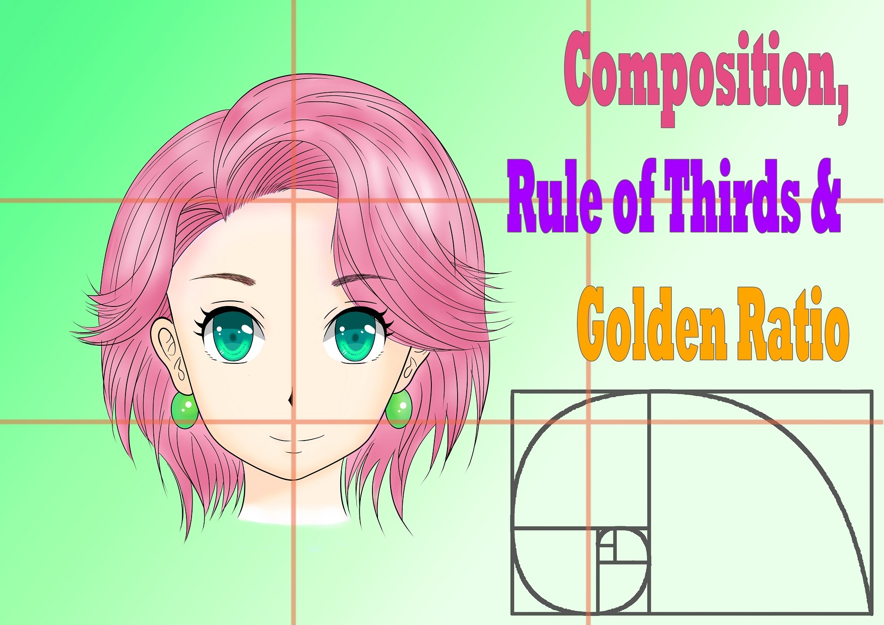 Golden ratio proportions, composition balance. Vector set of