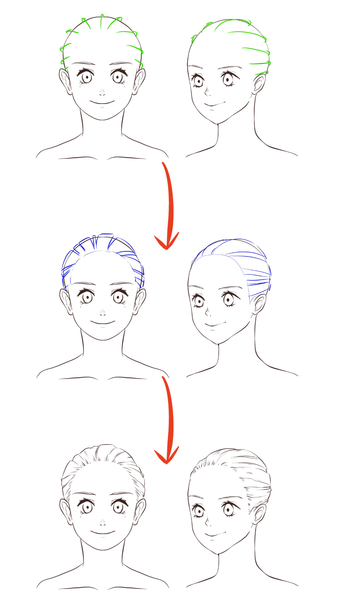 How to Draw a Manga Boy with Spiky Hair (3/4 View)