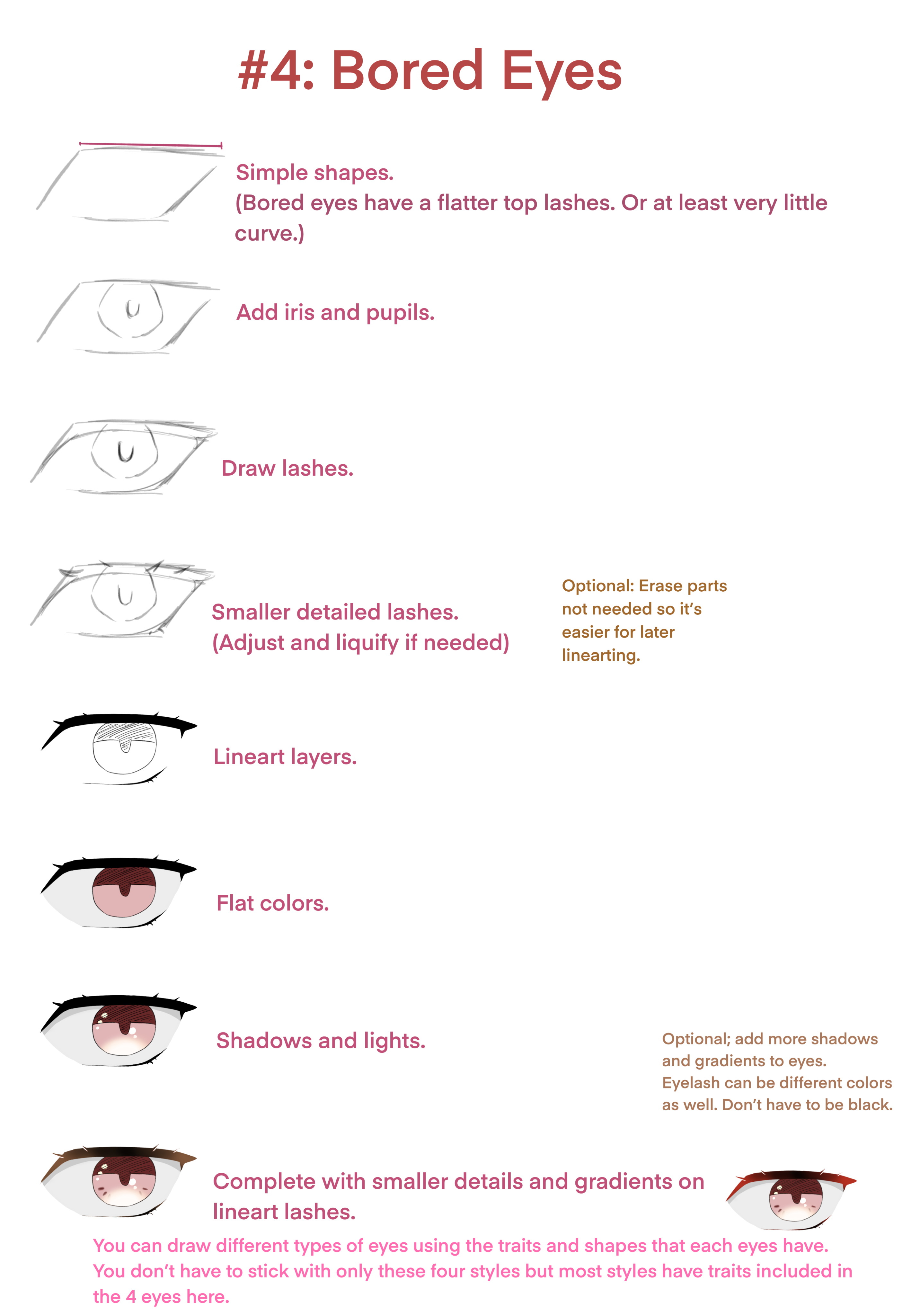 How to Draw 4 Types of Anime Eyes by Asterine - Make better art