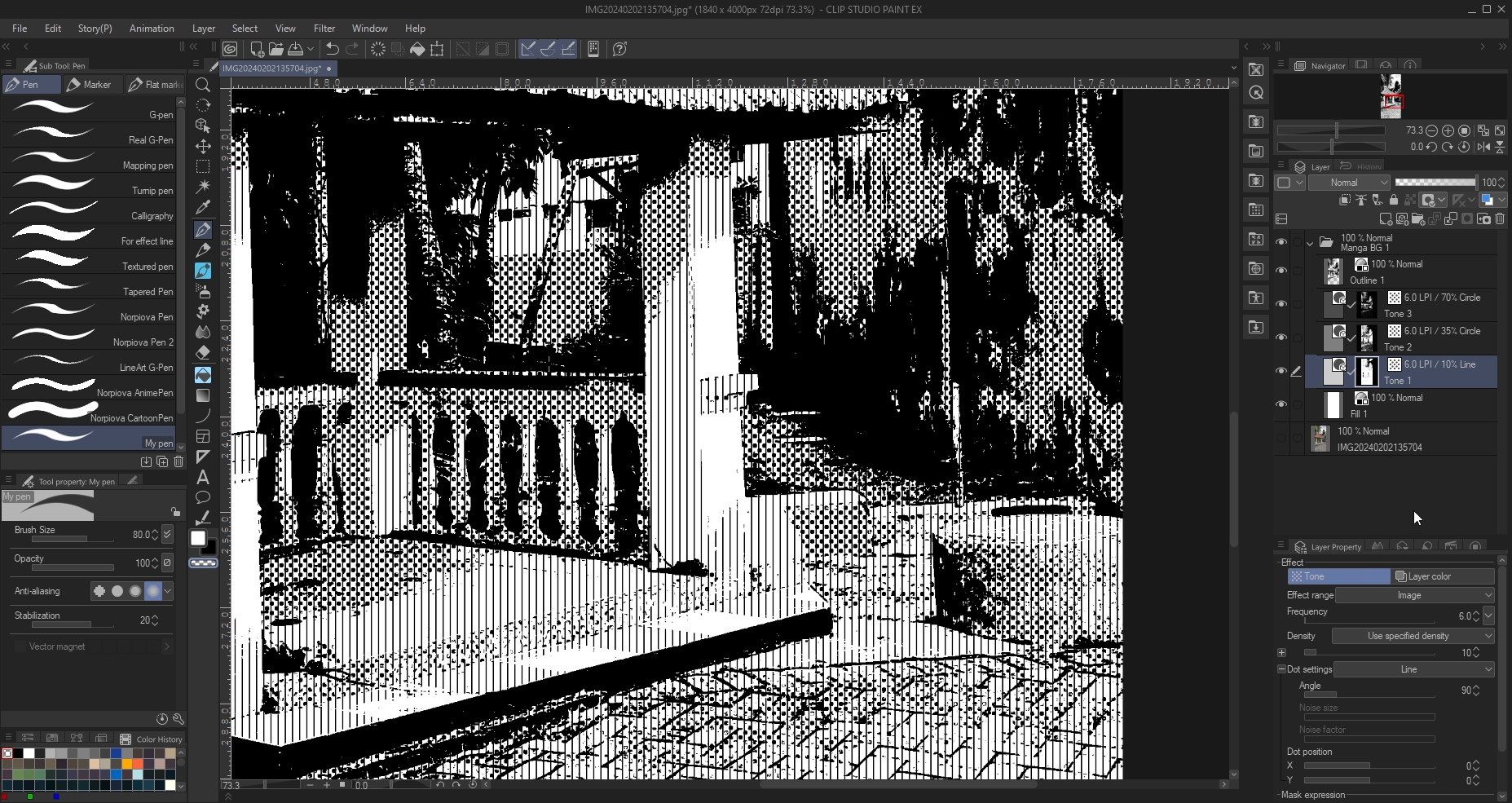 風景写真から漫画風の背景を作る方法 