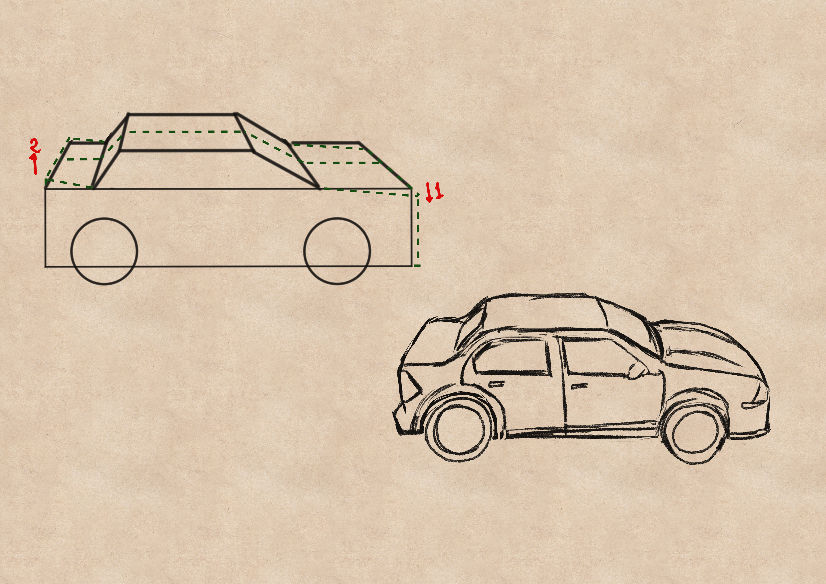 幾何学的形状から車を描く By Daya Ill Clip Studio Tips