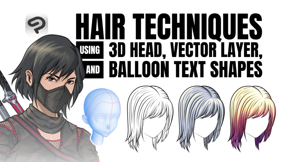 TEKNIK RAMBUT menggunakan Kepala 3D, Vektor & Bentuk Teks Balon! oleh ...