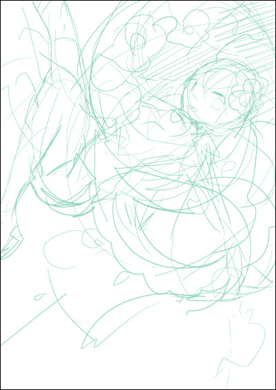 Part 2. Rough Sketch “Professional illustration tutorial: Azmaya