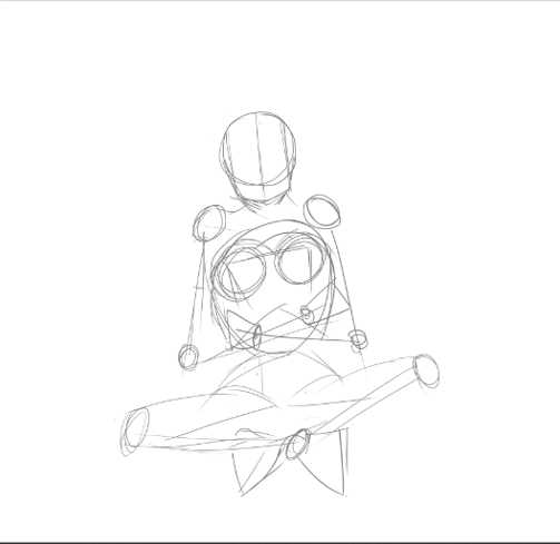 人間キャラクター 手描き線画