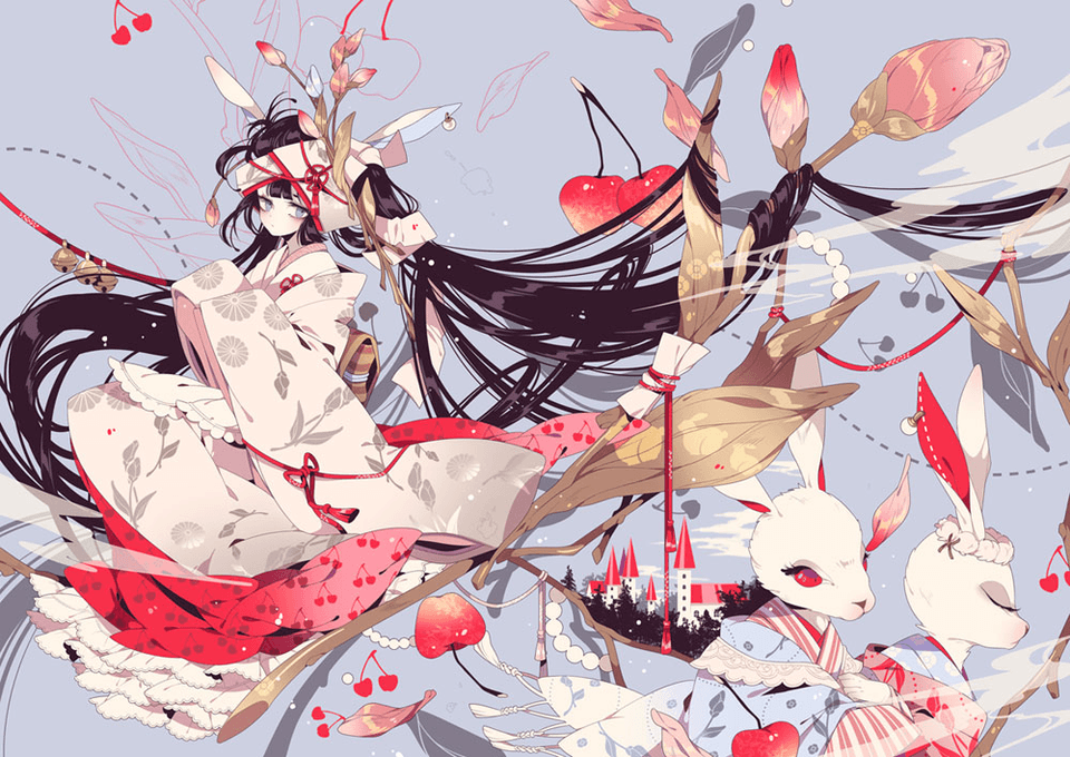 1. Rough sketches “Professional illustration process: Shikimi #1
