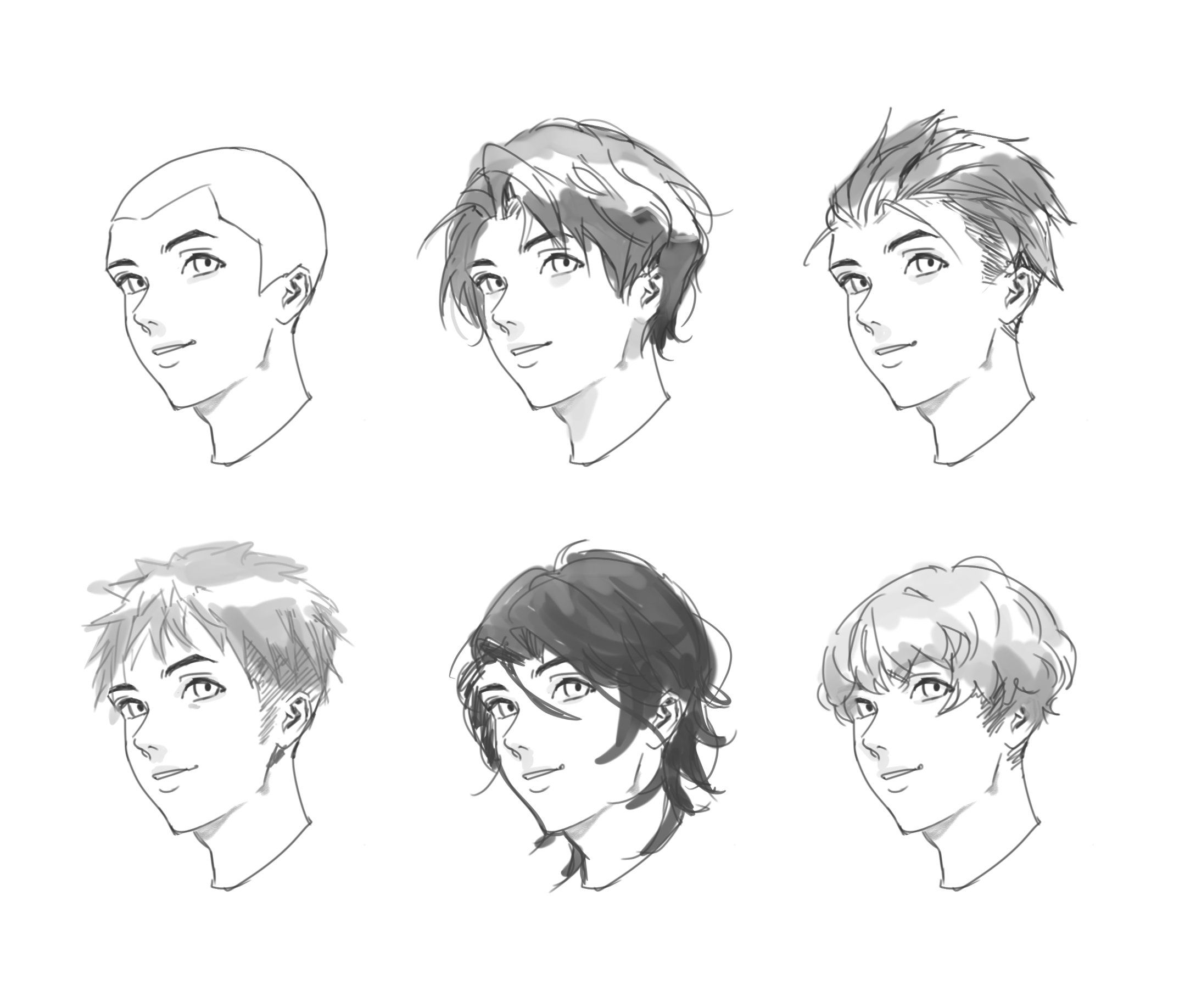 how to draw male hair