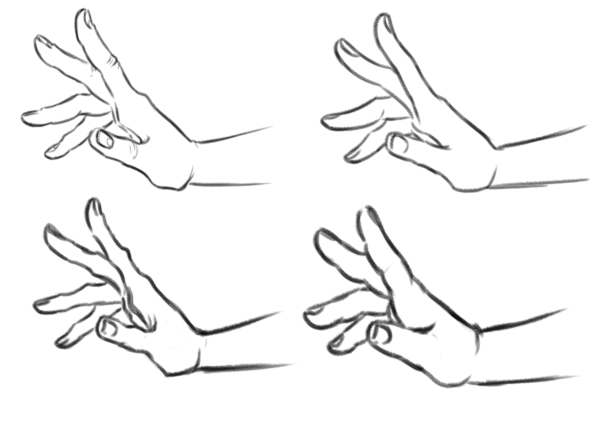 Hand Gestures with sketch and 3D models by Nadia - Make better art