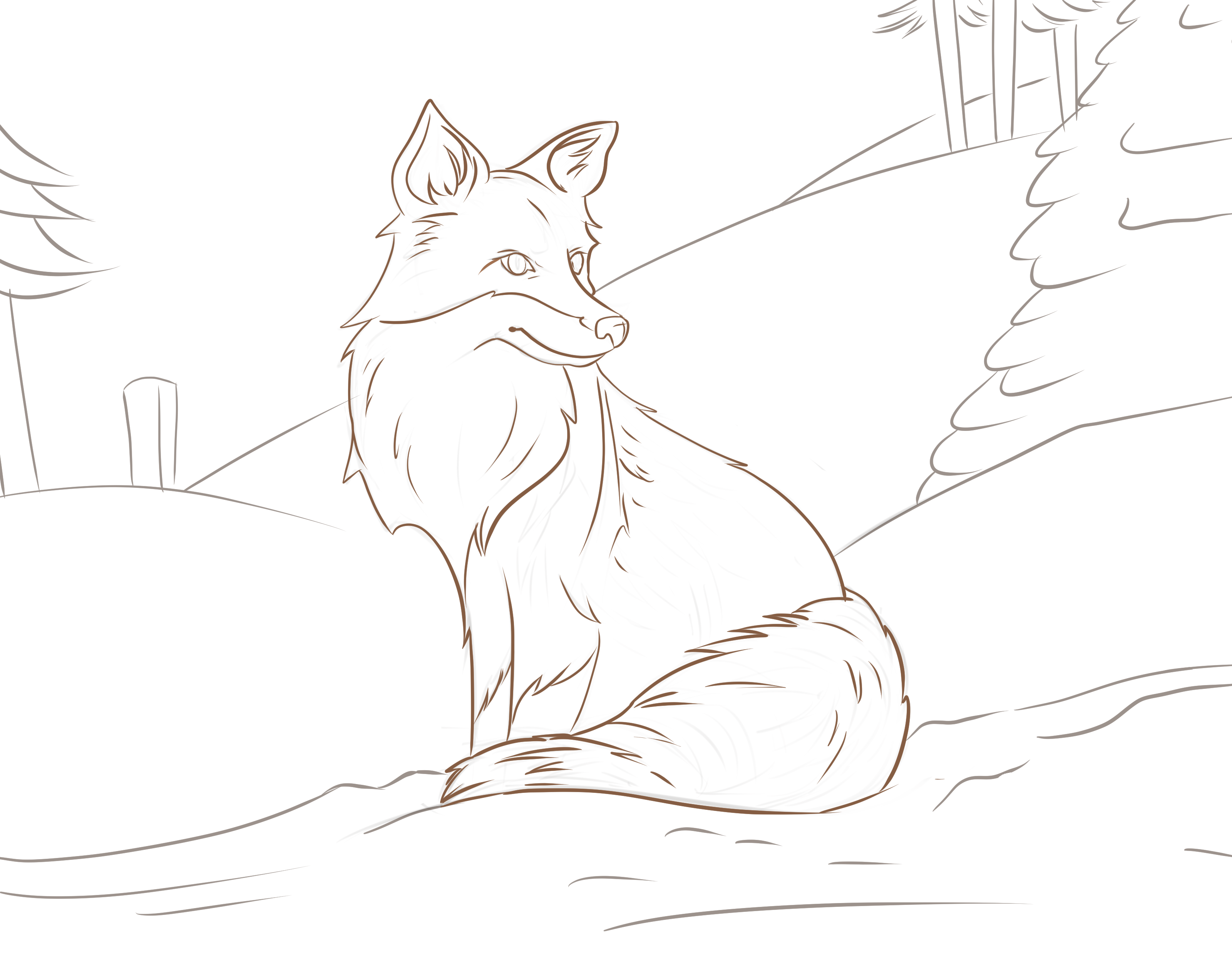 Comment Dessiner Un Renard Dans Une Scene D Hiver Par Katieb Clip Studio Tips