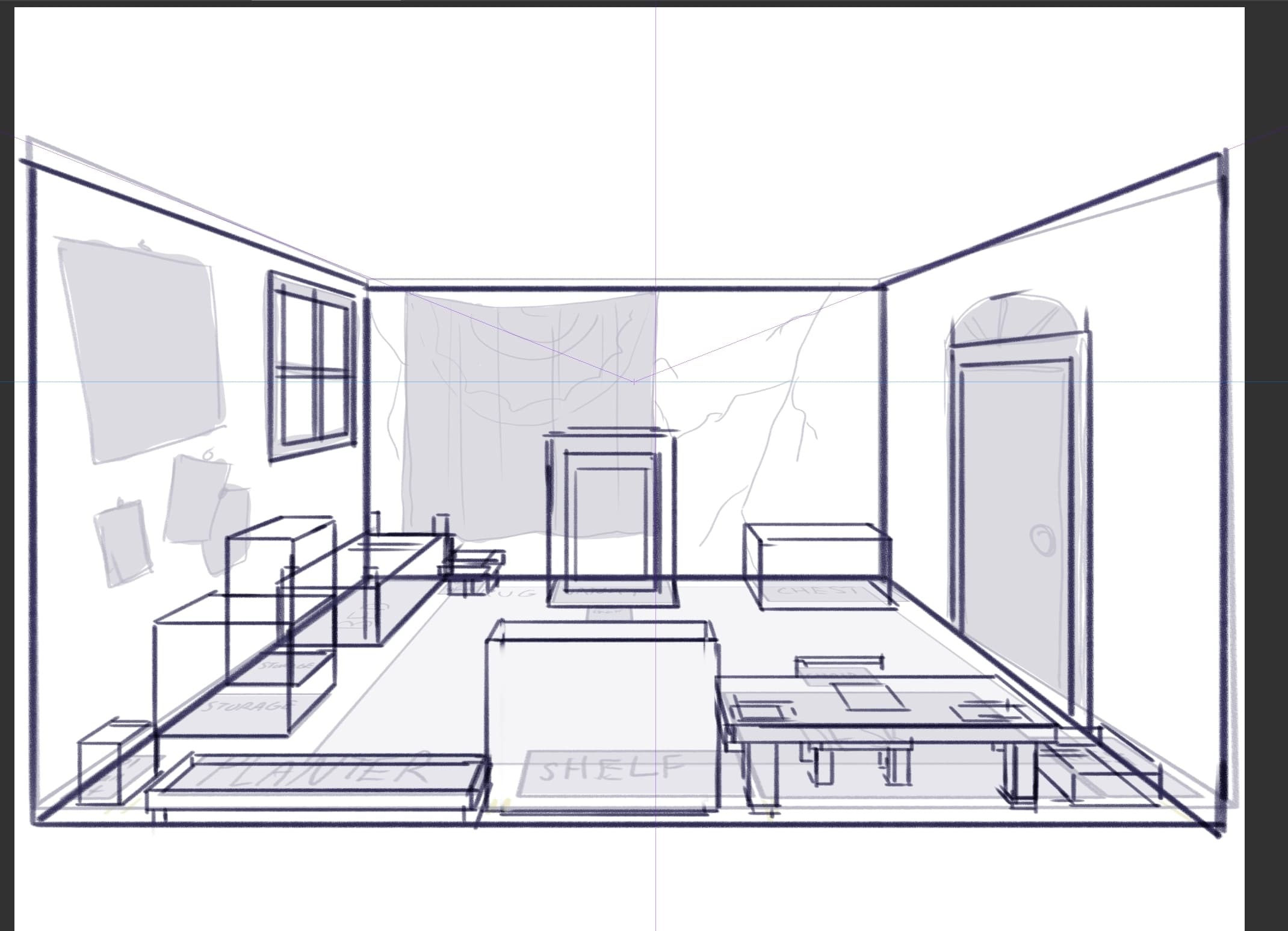 Drawing A Room From Multiple Angles By Vampbyte Clip