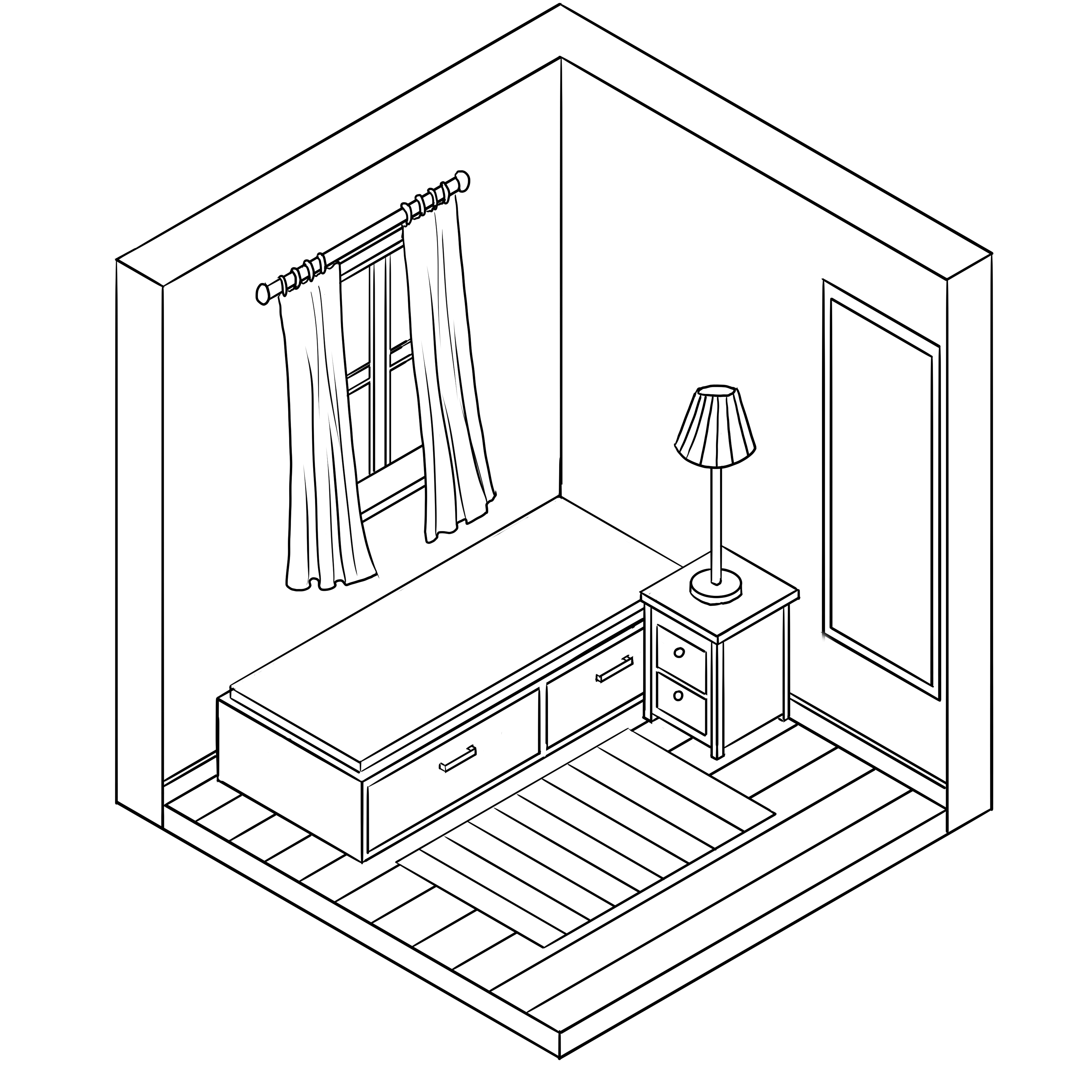 isometric drawing room