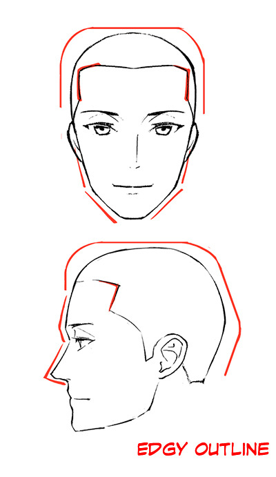 how to draw female face side view