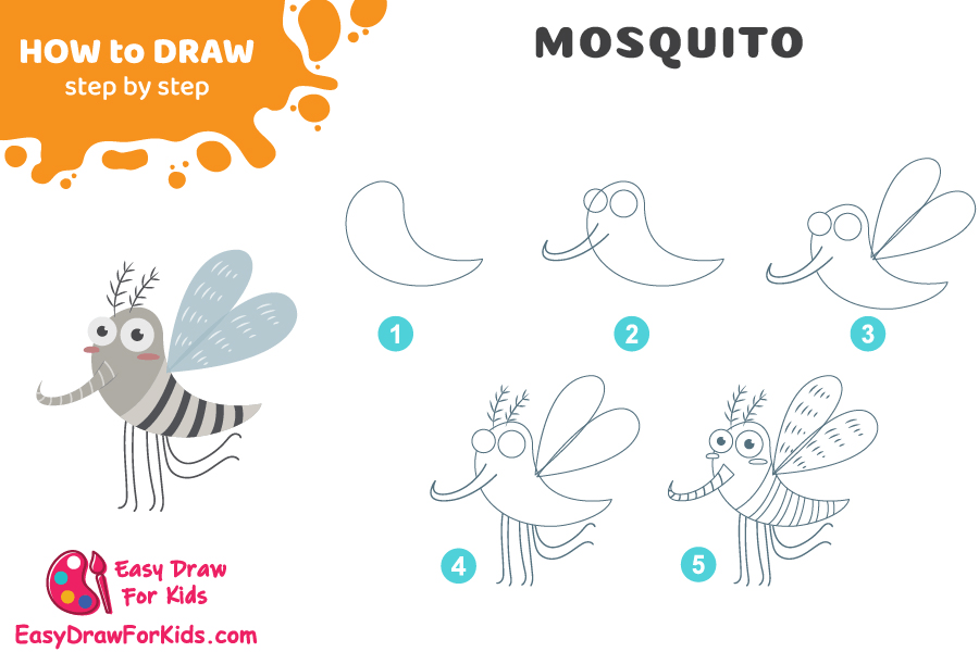 How to Draw a Mosquito Step by Step by Easydrawforkids Make better