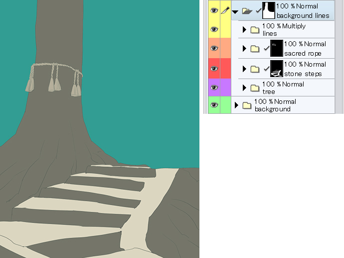 8. Painting the Background “Professional illustration process ⑪