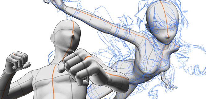 Use 3D drawing figures to draw challenging poses! “Recommended