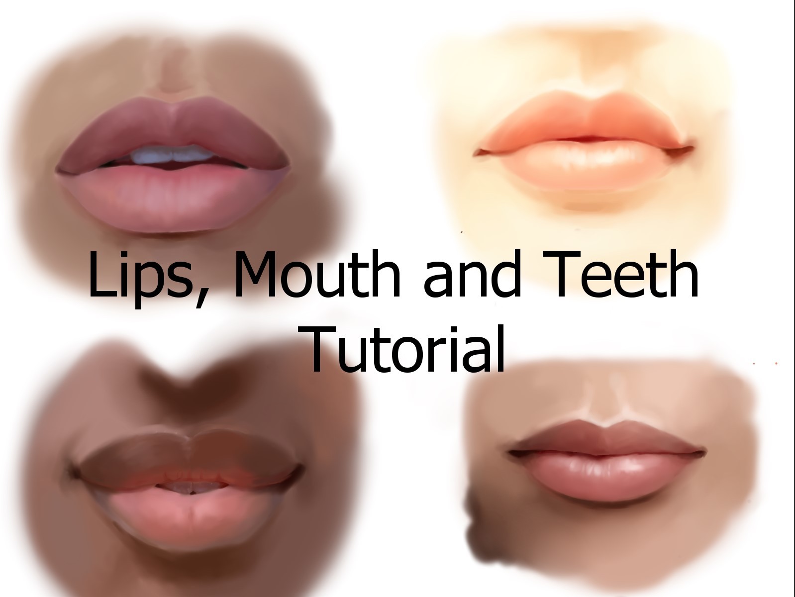 how to draw a realistic mouth with teeth