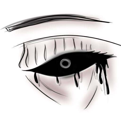 black demon eyes drawing