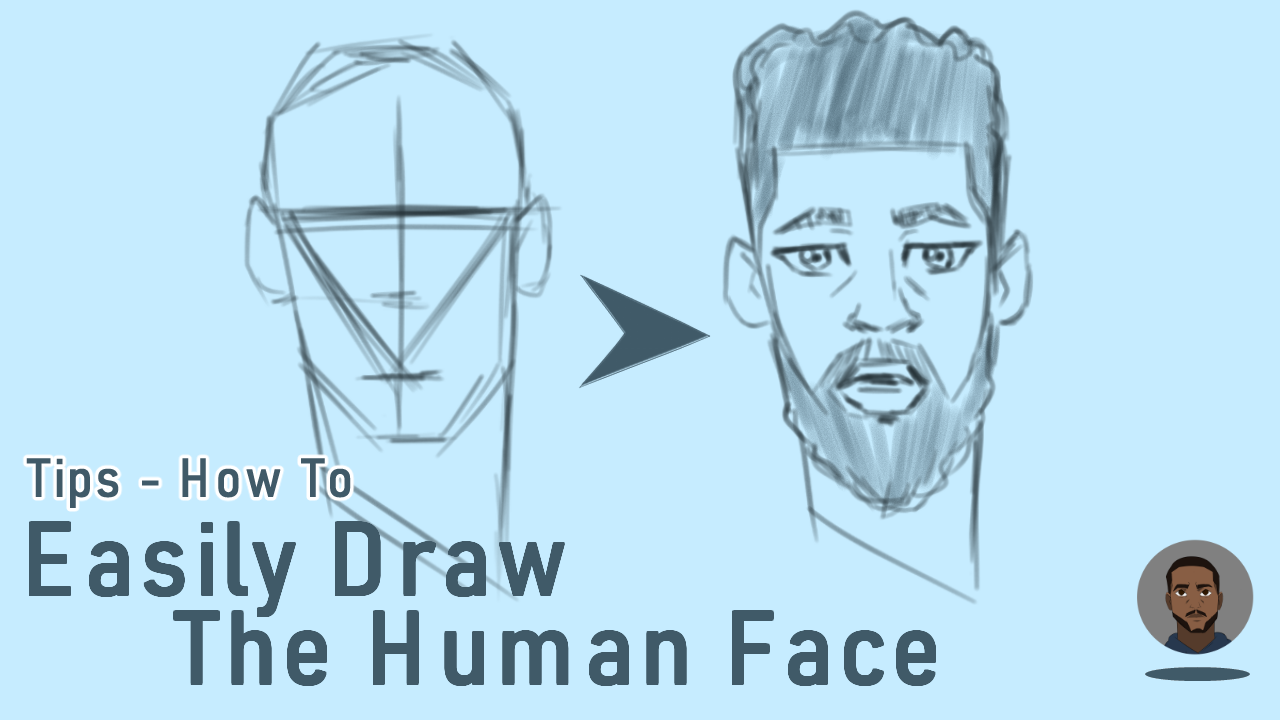 how to draw a human face steps