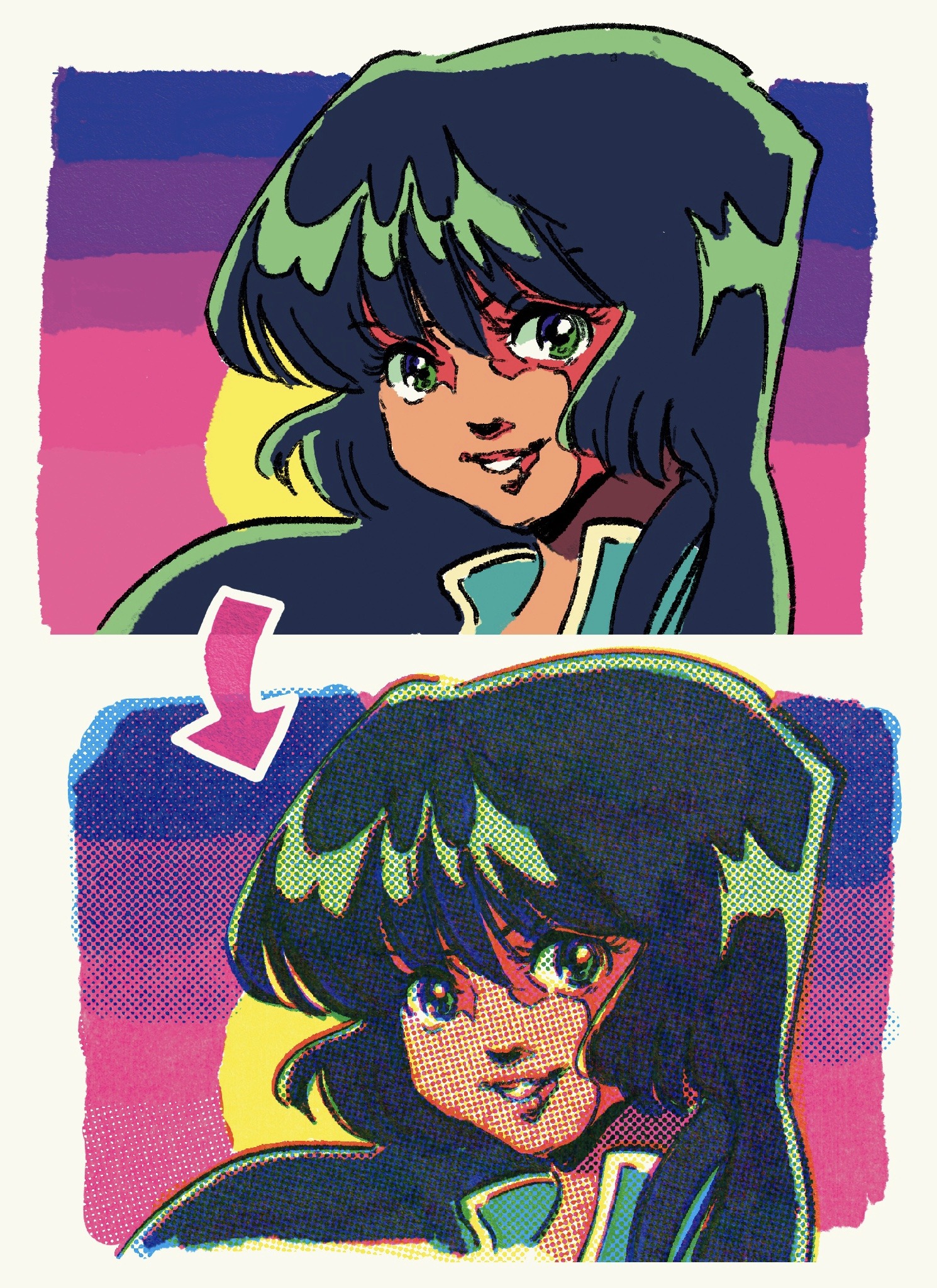 Retro Style: Tips of Making MultiColor Halftone by konijnsate - Make better  art | CLIP STUDIO TIPS