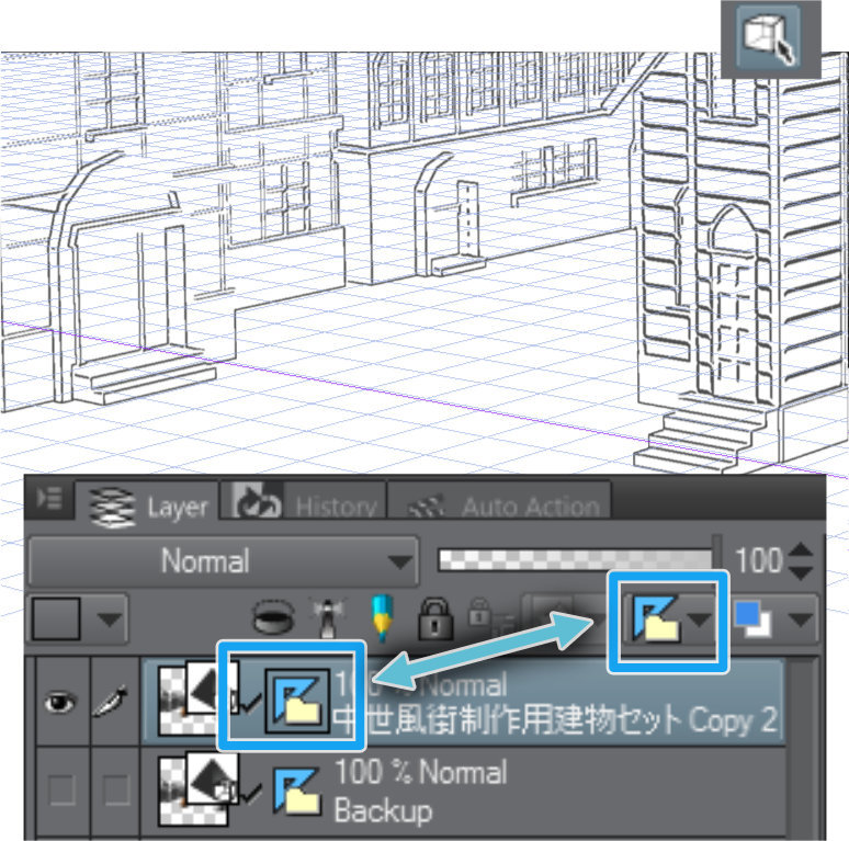 Small Town With 3d Material Perspective Rulers By Ed Clip Studio Tips