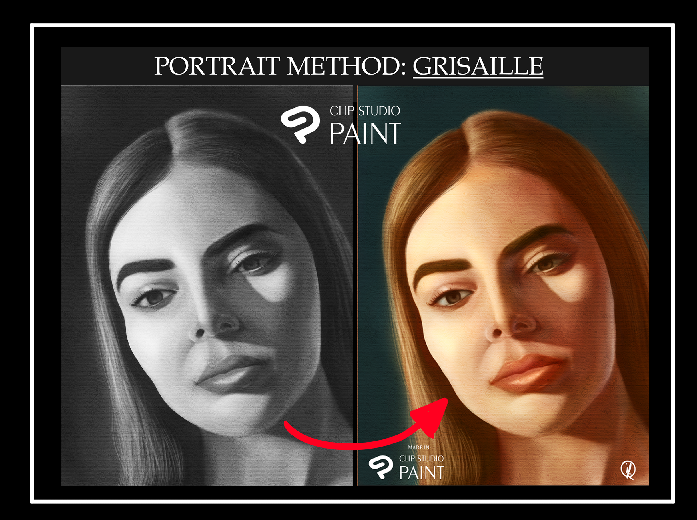 让我们用灰度（Grisalla）方法绘制肖像作者Kevinhernandezr - 绘画技巧| CLIP STUDIO TIPS
