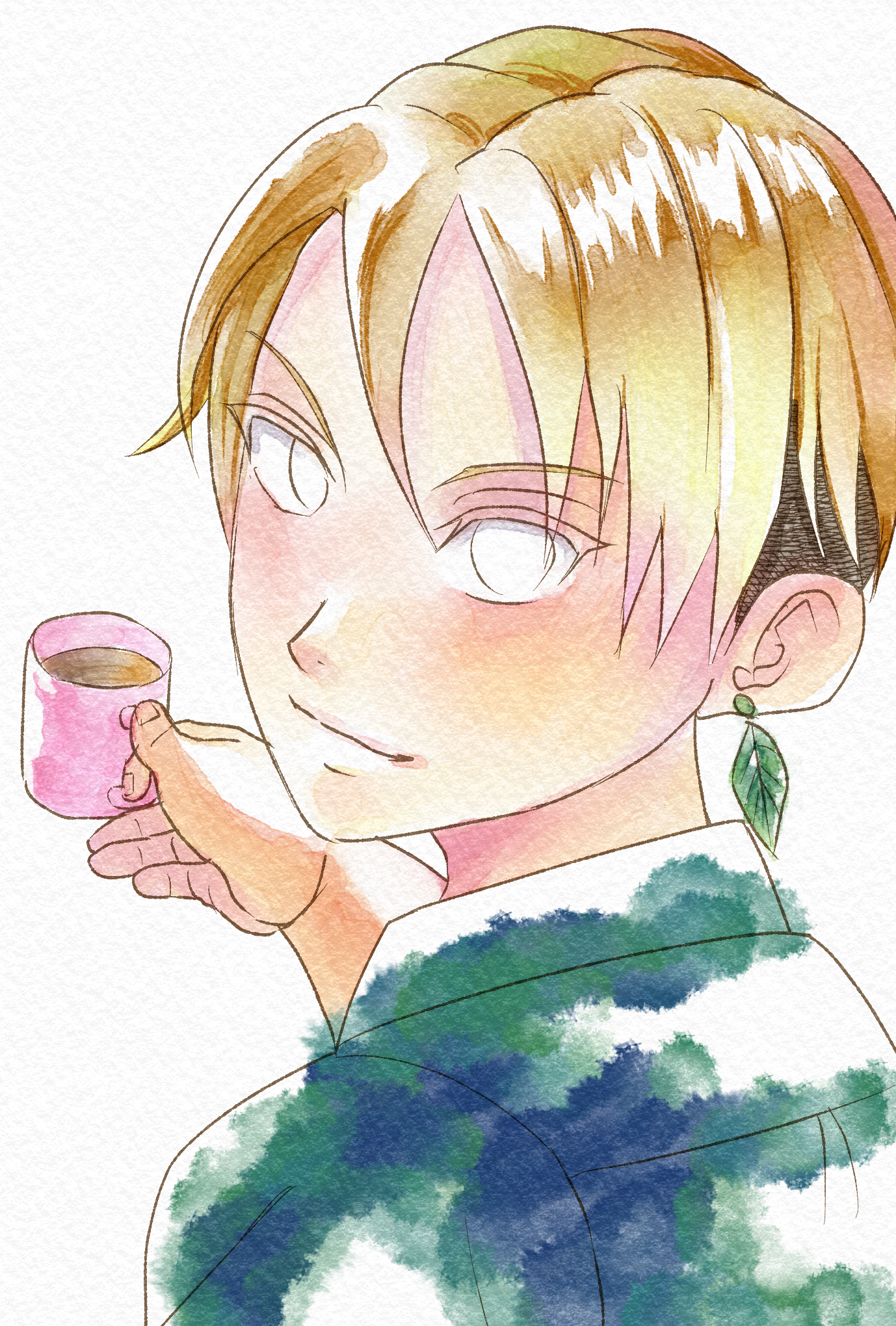 水彩画　自作画　真作　イラスト Analog Watercolor Style Painting “水彩風イラスト #1” by SABASTY