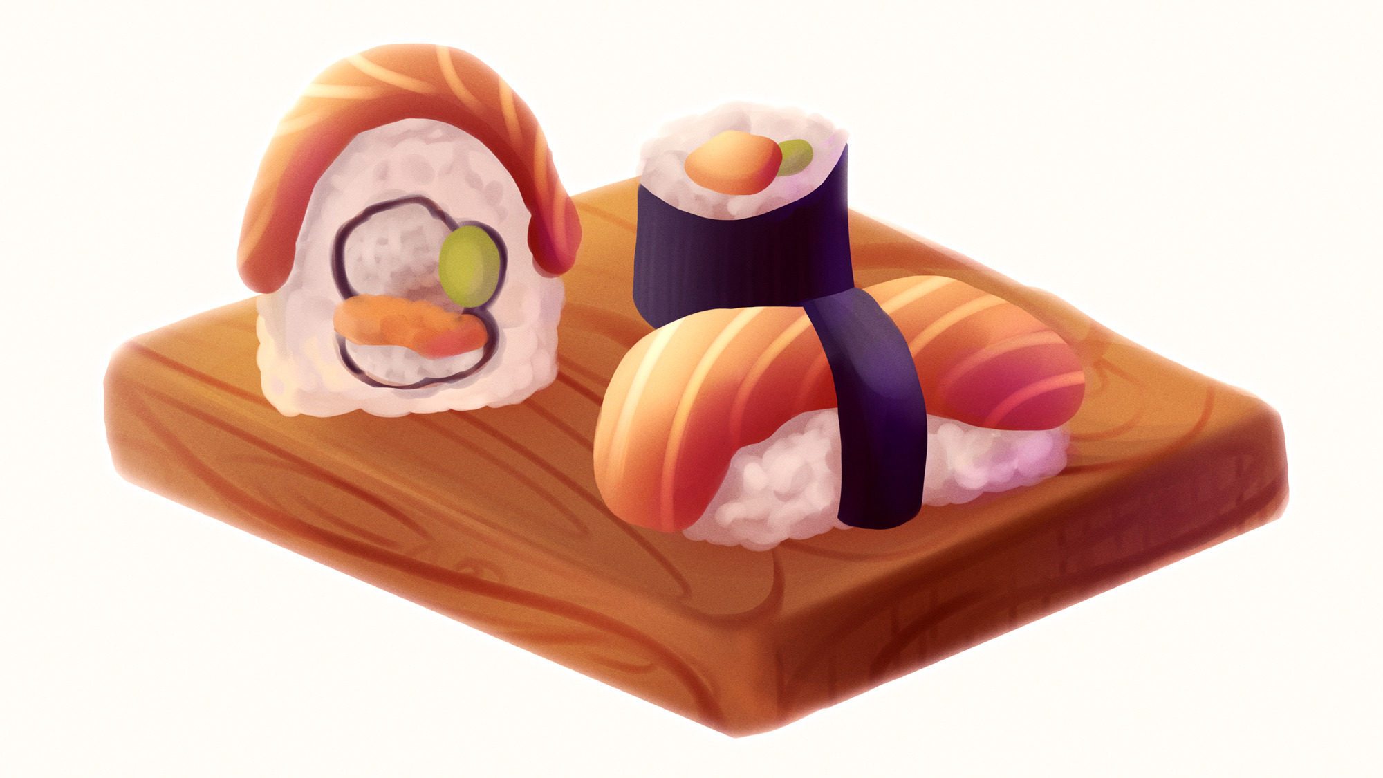 Realistic Sushi Drawing