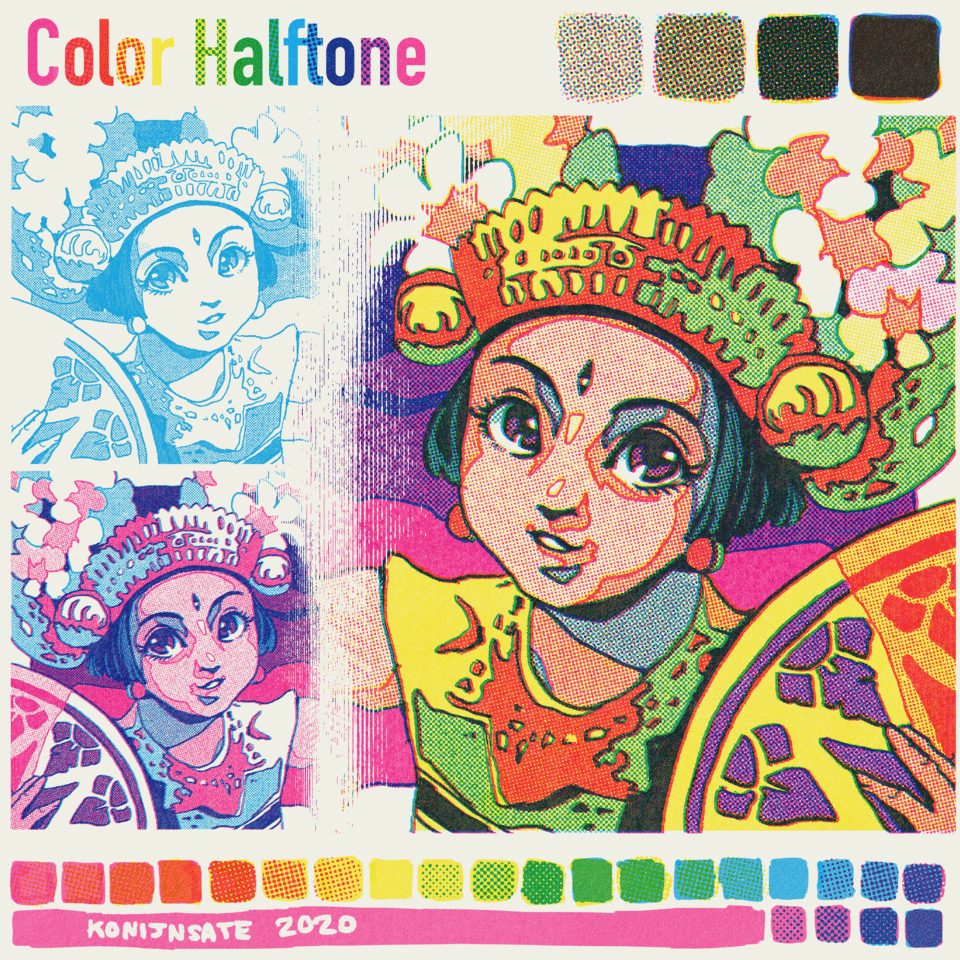 Retro Style: Tips of Making MultiColor Halftone by konijnsate - Make better  art | CLIP STUDIO TIPS