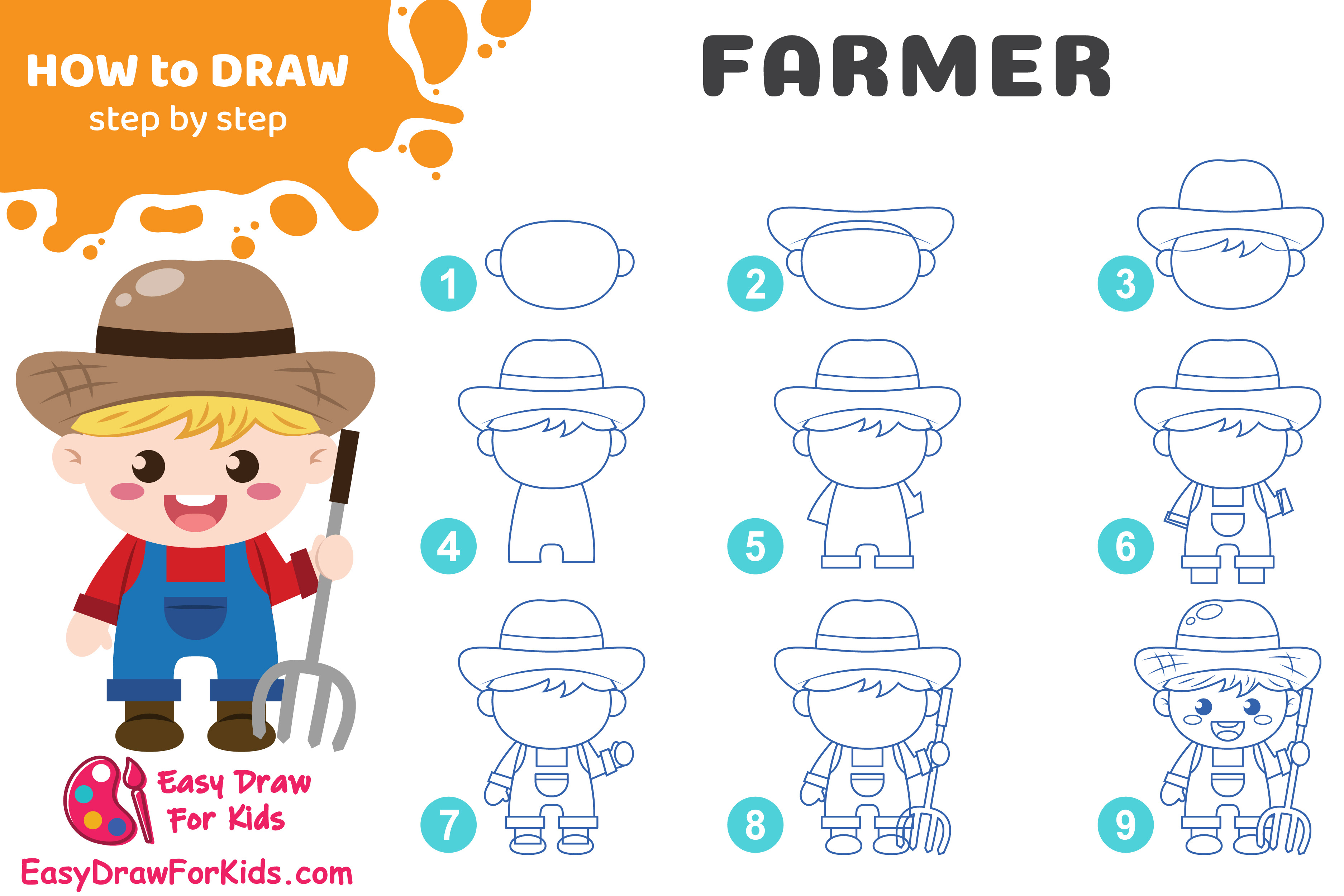 Comment dessiner un agriculteur : un guide étape par étape par  Easydrawforkids - Astuces pour dessiner | CLIP STUDIO TIPS