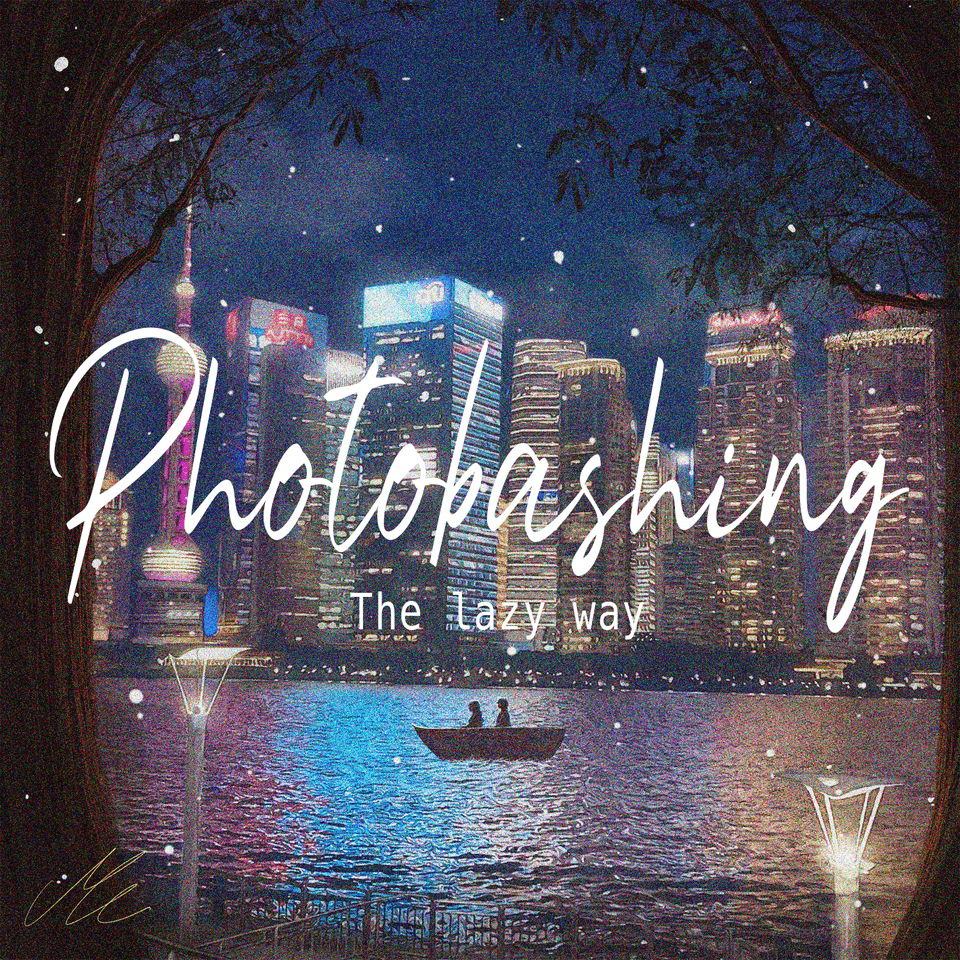 Photobashing 📸 How to paint backgrounds fast! ️ “Drawing tutorials on ...