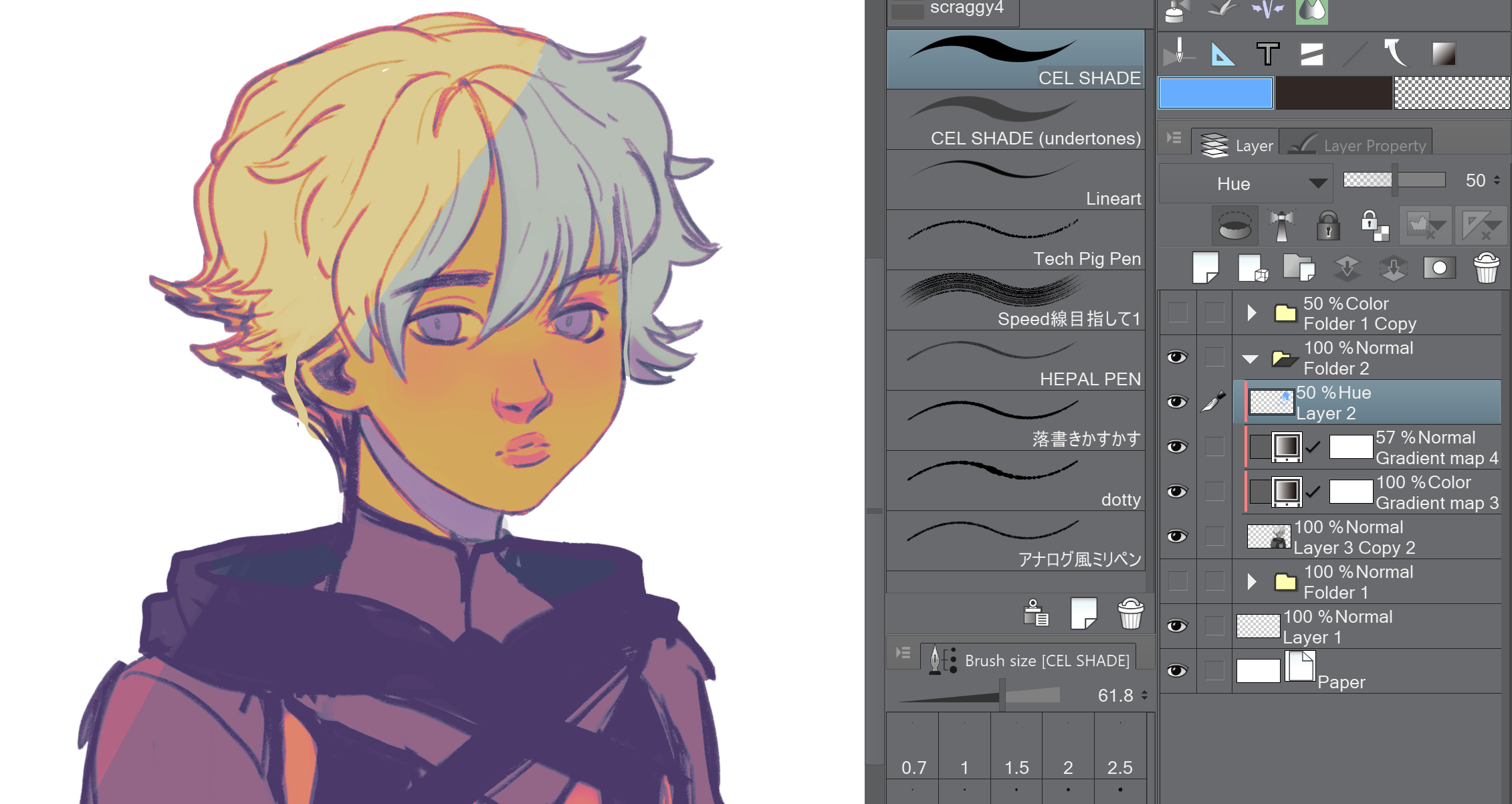 グラデーションマップを使用して色を強調する By Vampbyte Clip Studio Tips