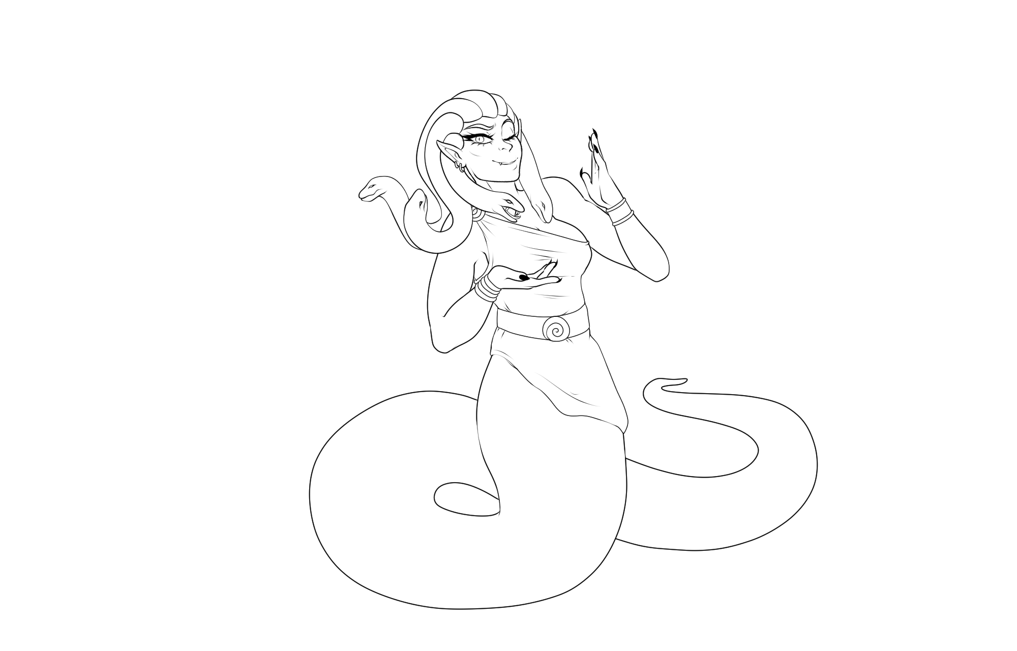 Medusa Full Body Drawing