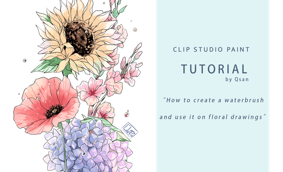 水彩絵の具を作成し 花の絵にそれを使用する方法 材料 1 By Qsan Art Clip Studio Tips