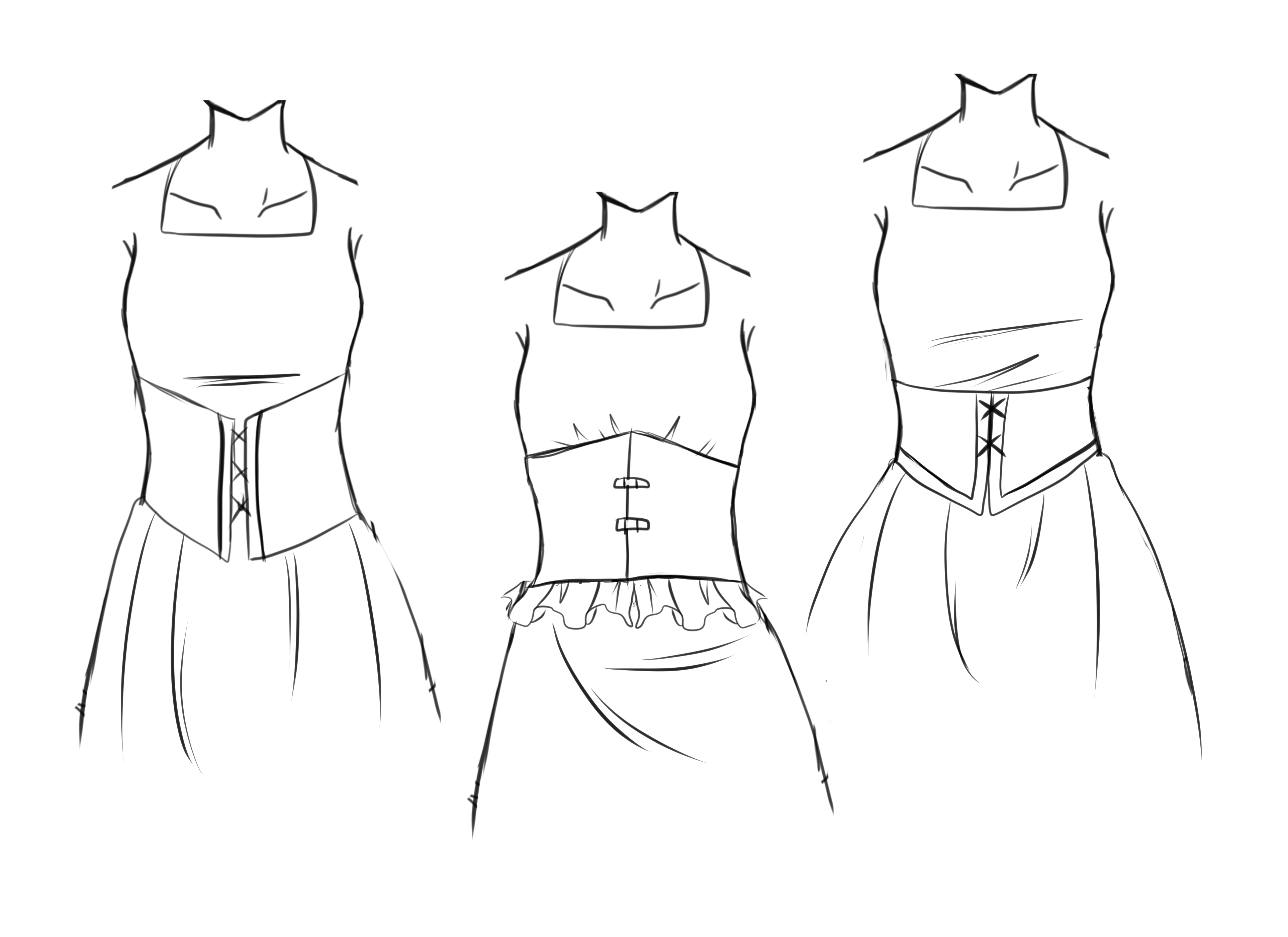 Gothic Dresses Drawings