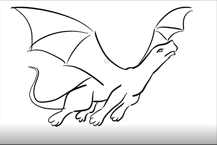 simple flying dragon sketch