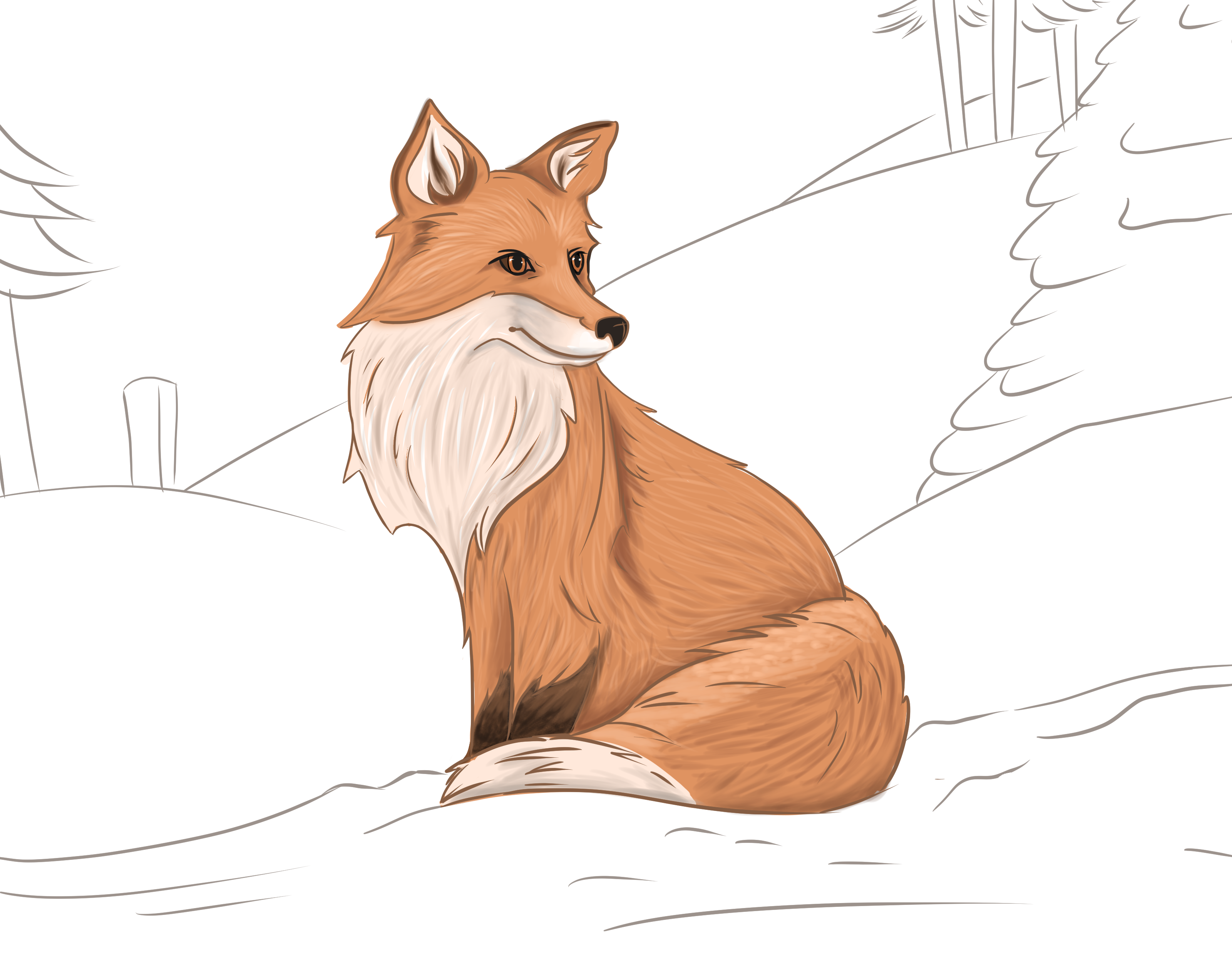 Wie Zeichnet Man Einen Fuchs In Einer Winterszene Von Katieb Clip Studio Tips